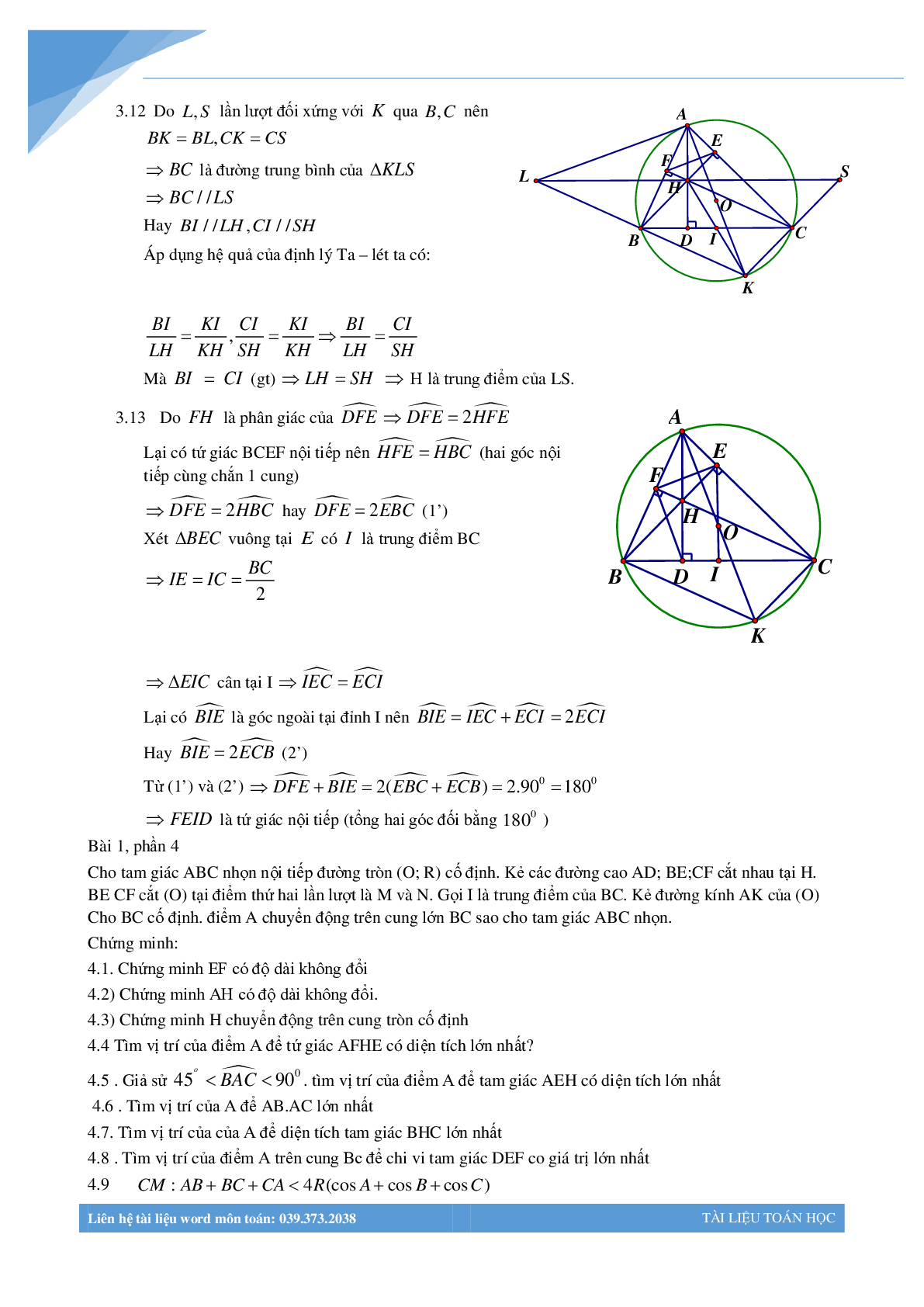 Chùm bài toán hình học luyện thi vào lớp 10 (trang 6)
