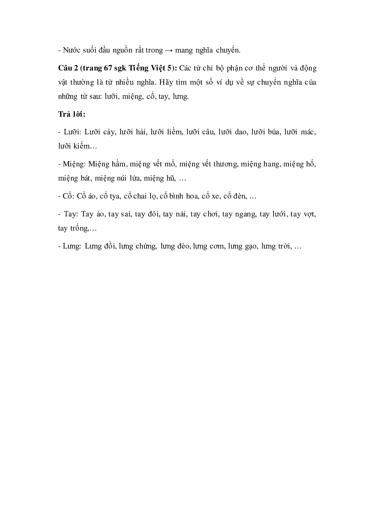 Soạn Tiếng Việt lớp 5: Luyện từ và câu; Từ nhiều nghĩa mới nhất (trang 3)