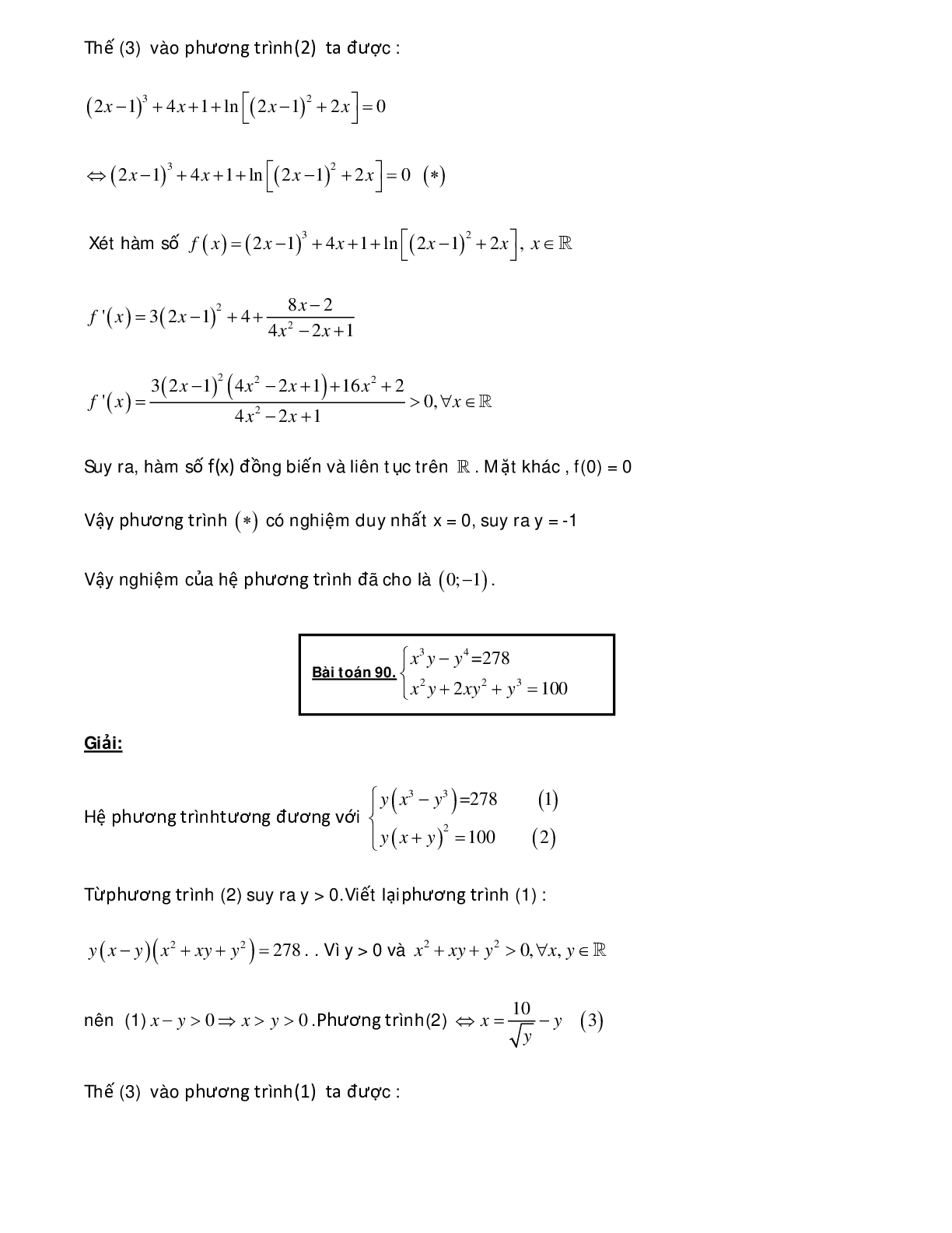 Bài tập sử dụng phương pháp hàm số để giải hệ phương trình - có đáp án chi tiết (trang 6)