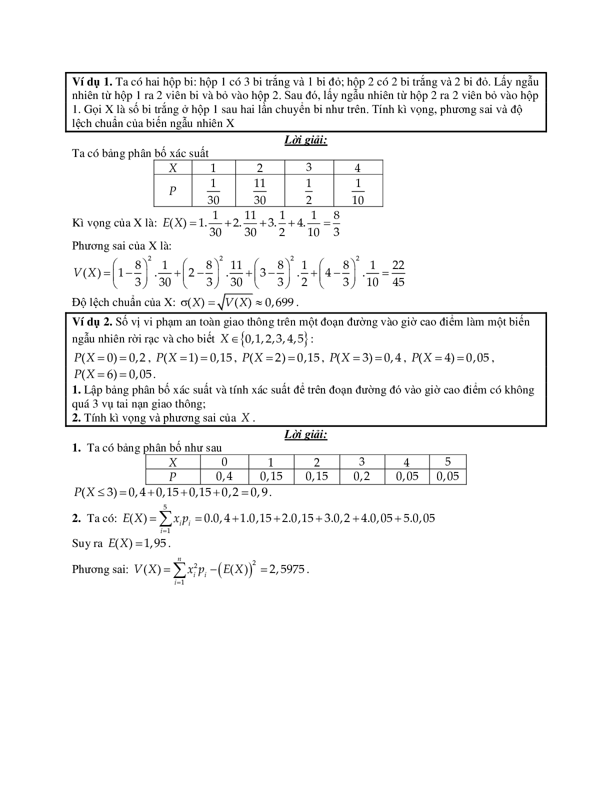 Phương pháp giải và bài tập về Các bài toán liên quan đến biến ngẫu nhiên rời rạc (trang 3)