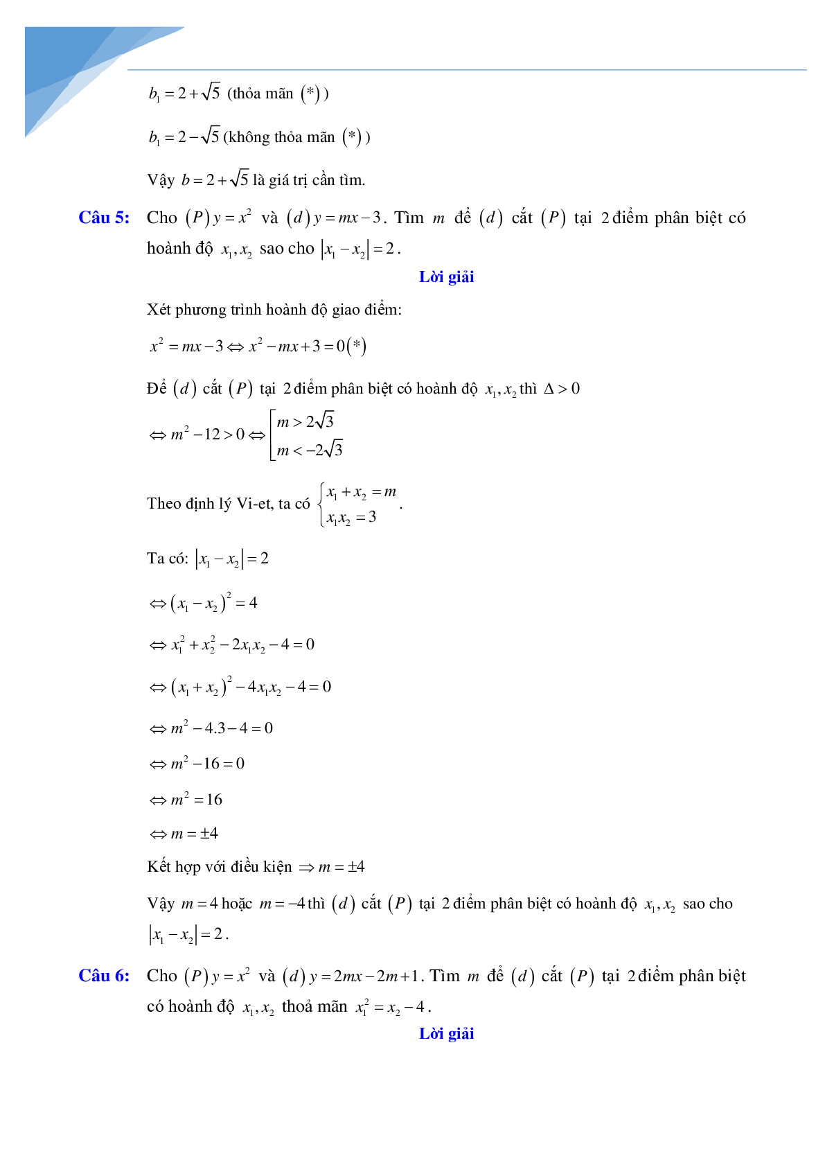 Chuyên đề Parabol luyện thi vào lớp 10 môn toán (trang 7)