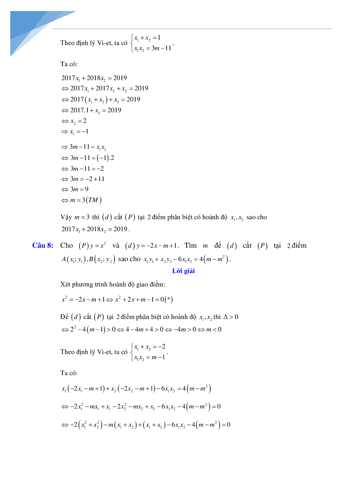 Chuyên đề Parabol luyện thi vào lớp 10 môn toán (trang 9)