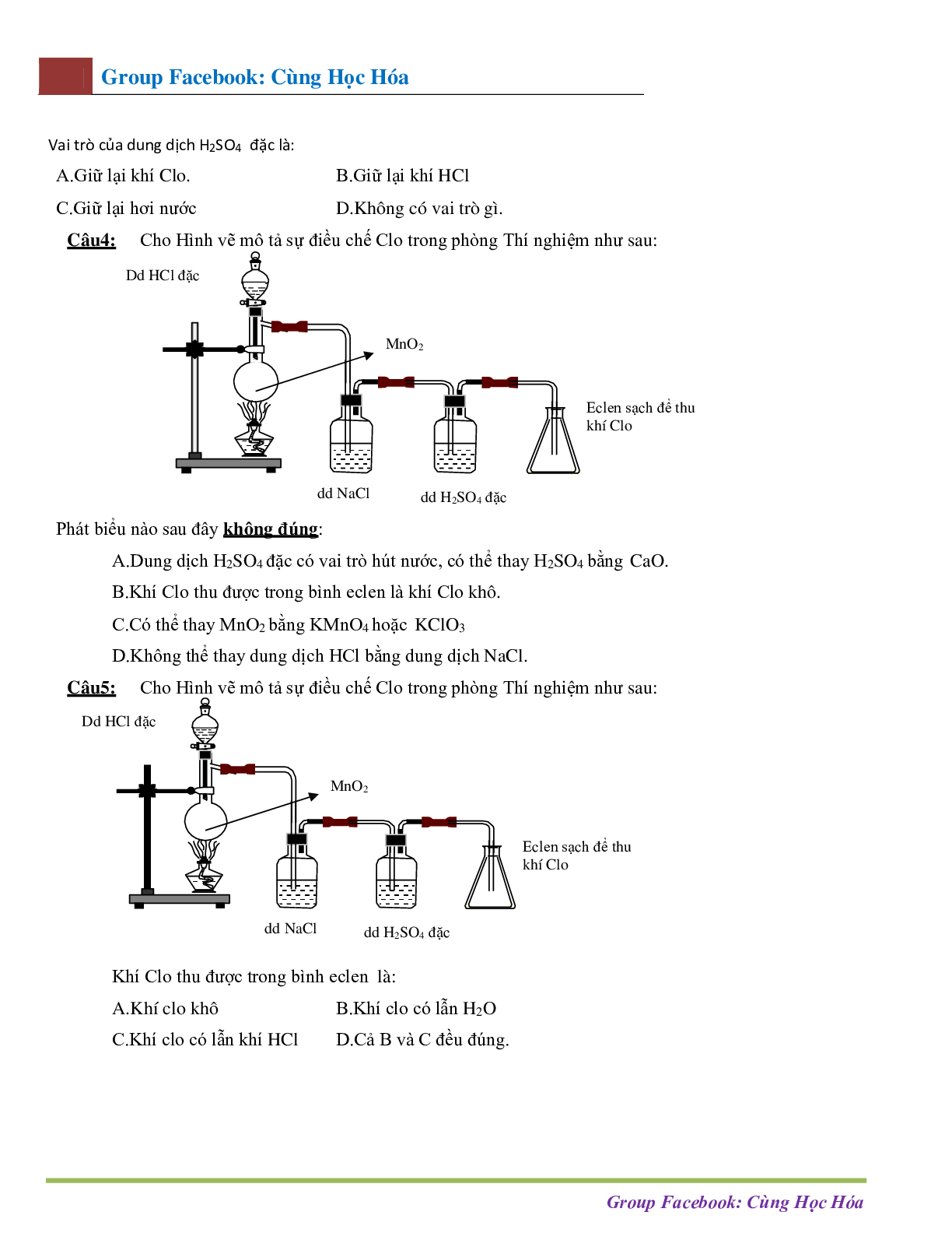 Dạng bài tập hình vẽ thí nghiệm môn Hóa học ôn thi THPTQG (trang 2)