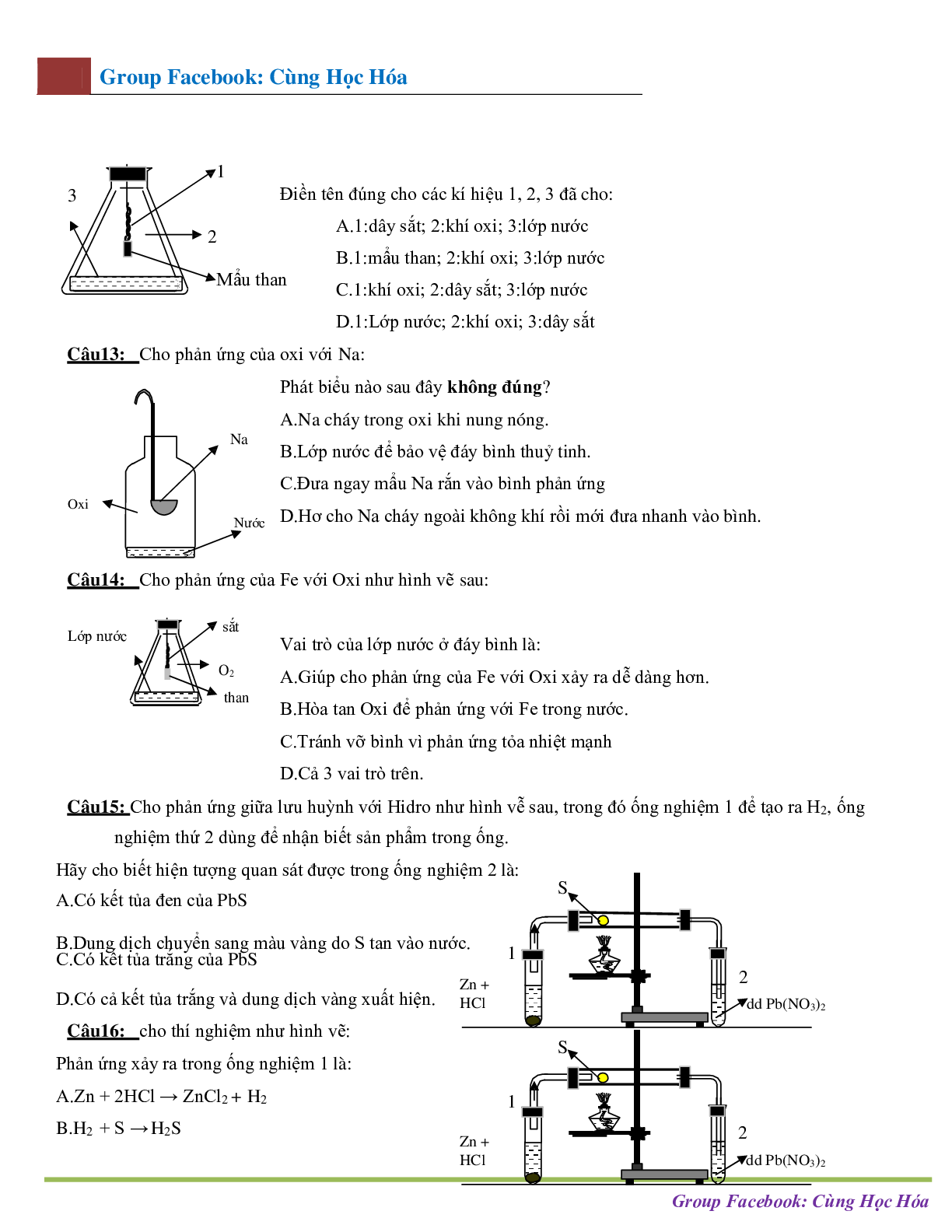 Dạng bài tập hình vẽ thí nghiệm môn Hóa học ôn thi THPTQG (trang 6)