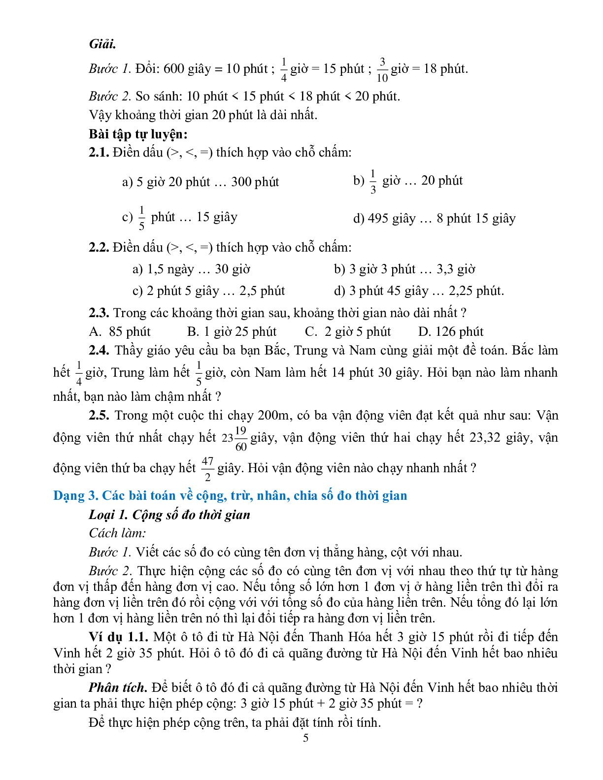 Các dạng toán về số đo thời gian và phương pháp giải - Toán lớp 5 (trang 5)