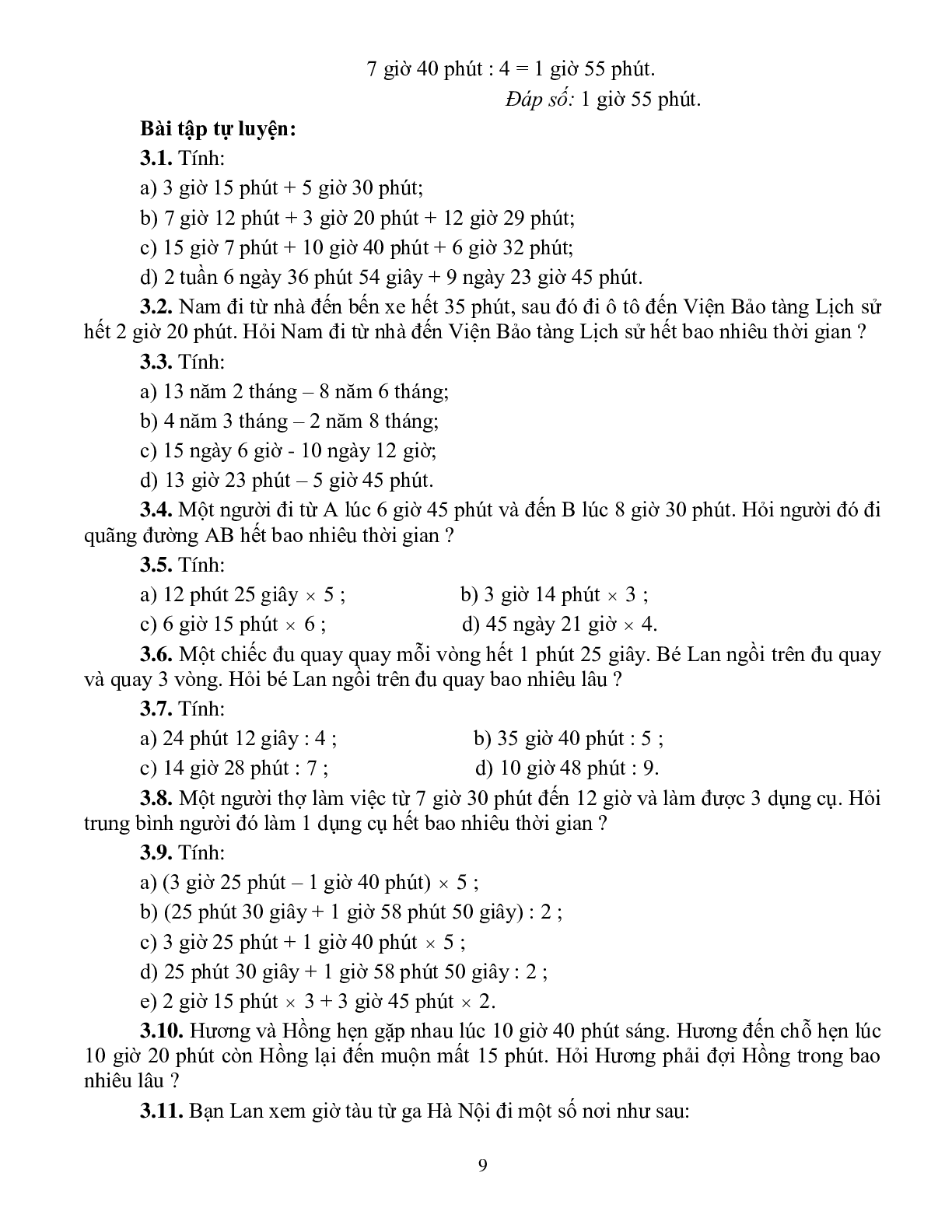 Các dạng toán về số đo thời gian và phương pháp giải - Toán lớp 5 (trang 9)