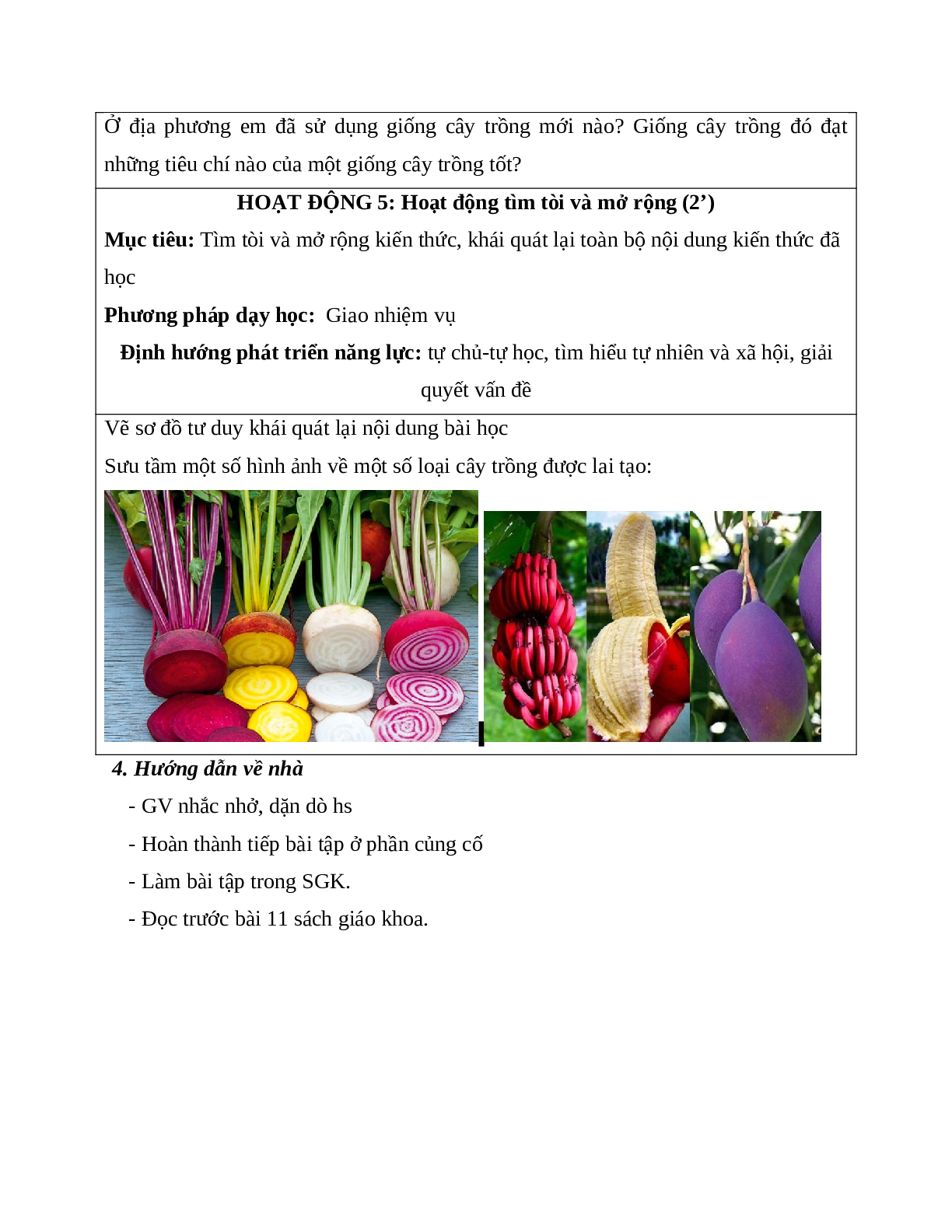 Giáo án Công Nghệ 7 Bài 10: Vai trò của giống và phương pháp chọn tạo giống cây trồng mới nhất - CV5512 (trang 8)