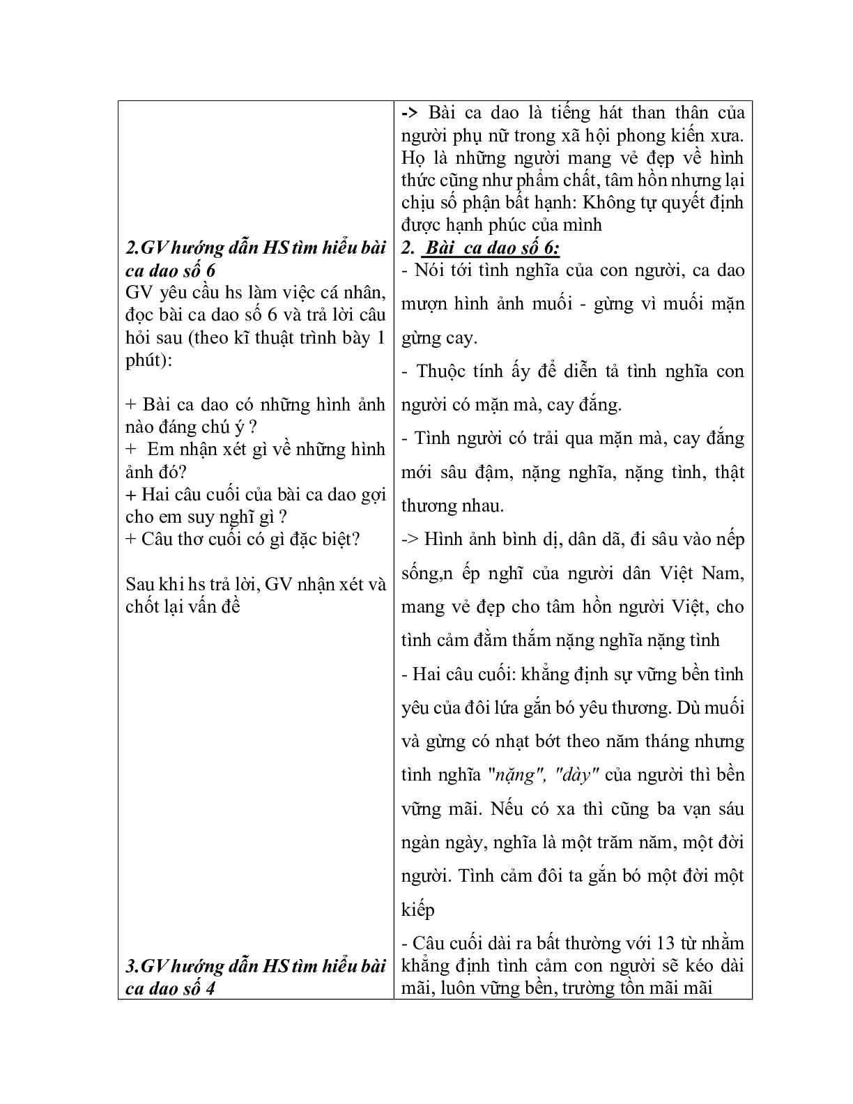 Giáo án ngữ văn lớp 10 Tiết 27, 28: Ca dao than thân, yêu thương, tình nghĩa (trang 4)