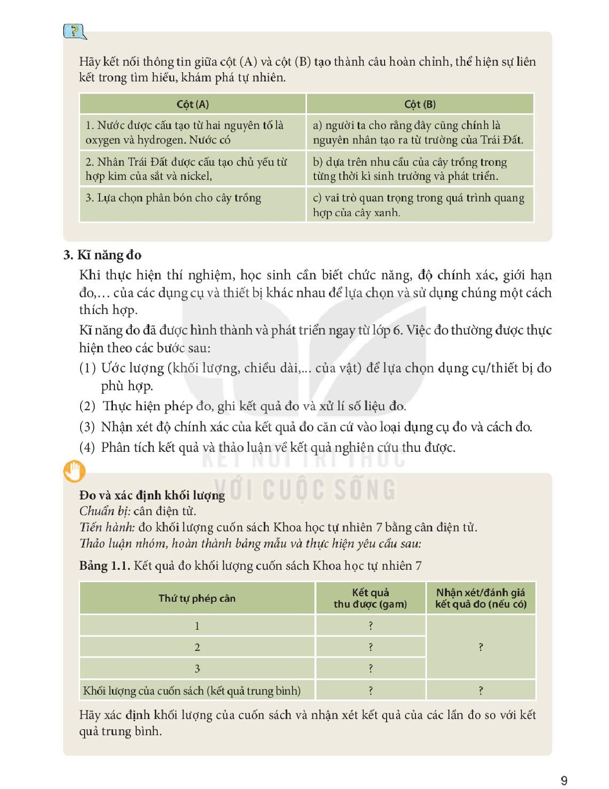 Khoa học tự nhiên lớp 7 Kết nối tri thức pdf (trang 10)