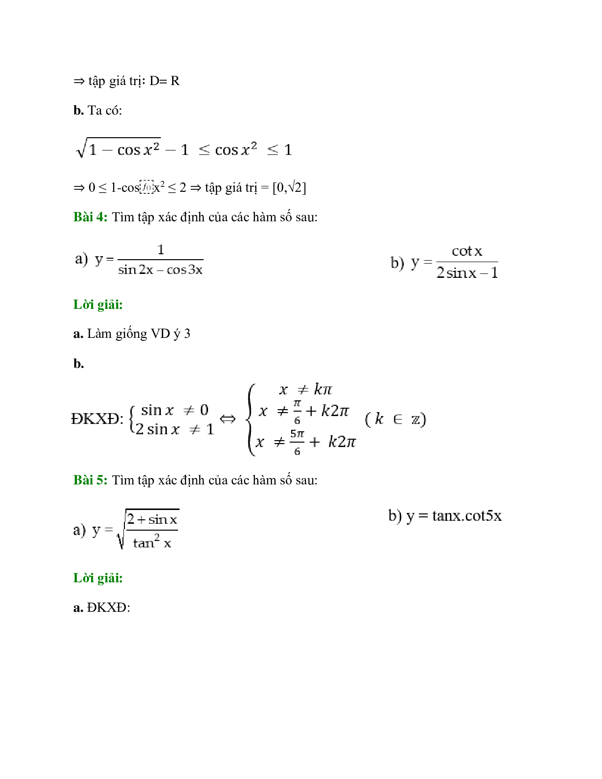 Chuyên đề Hàm số lượng giác 2023 hay, chọn lọc (trang 5)