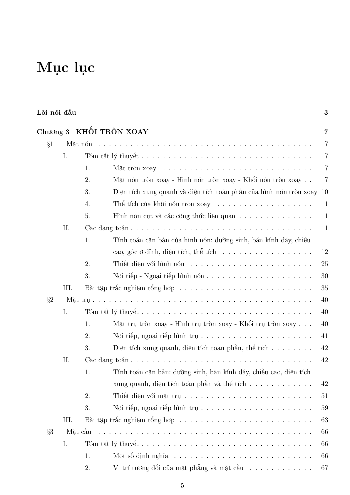 Bài tập trắc nghiệm hình học 12 chuyên đề nón - trụ -  cầu (trang 5)