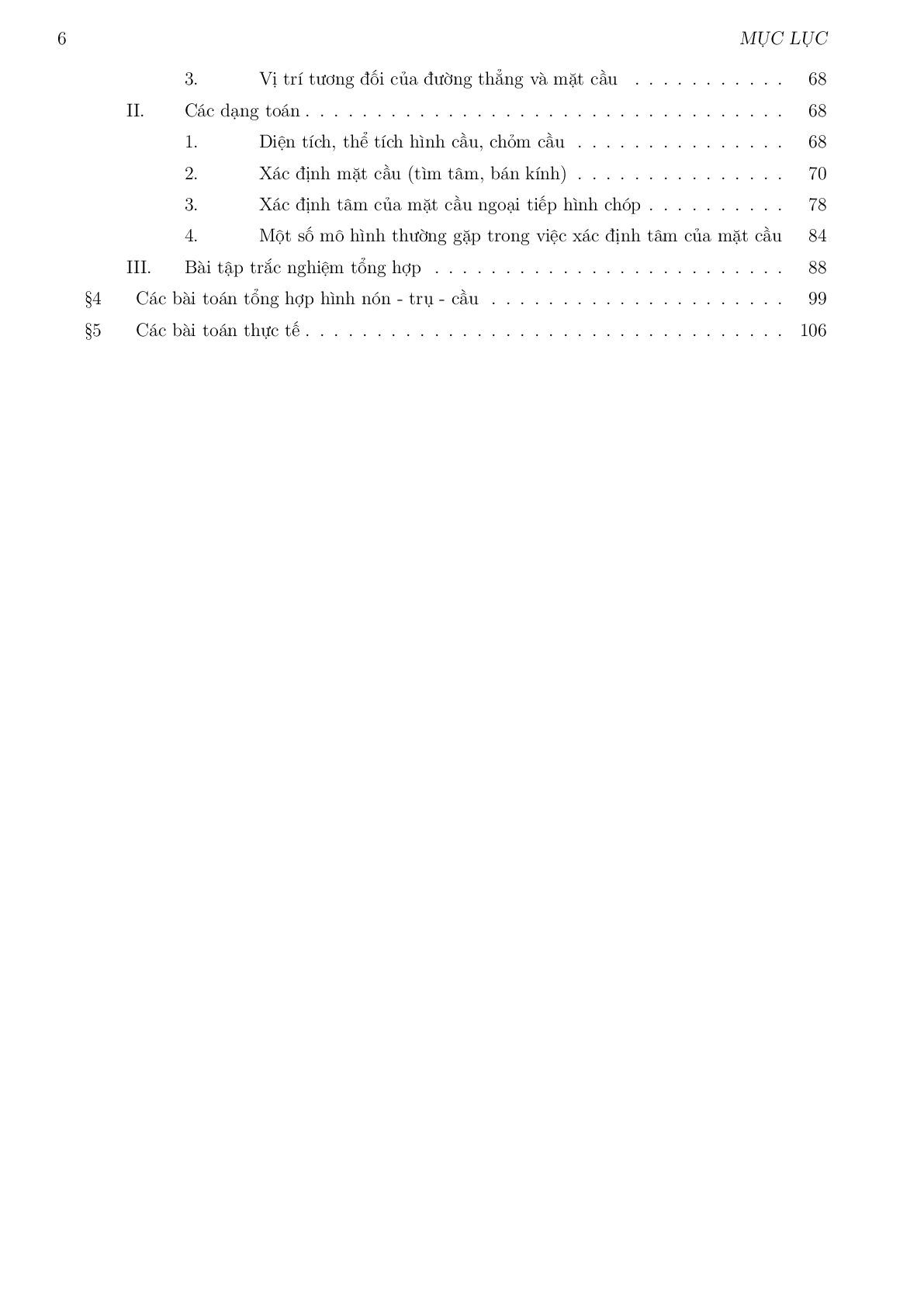 Bài tập trắc nghiệm hình học 12 chuyên đề nón - trụ -  cầu (trang 6)