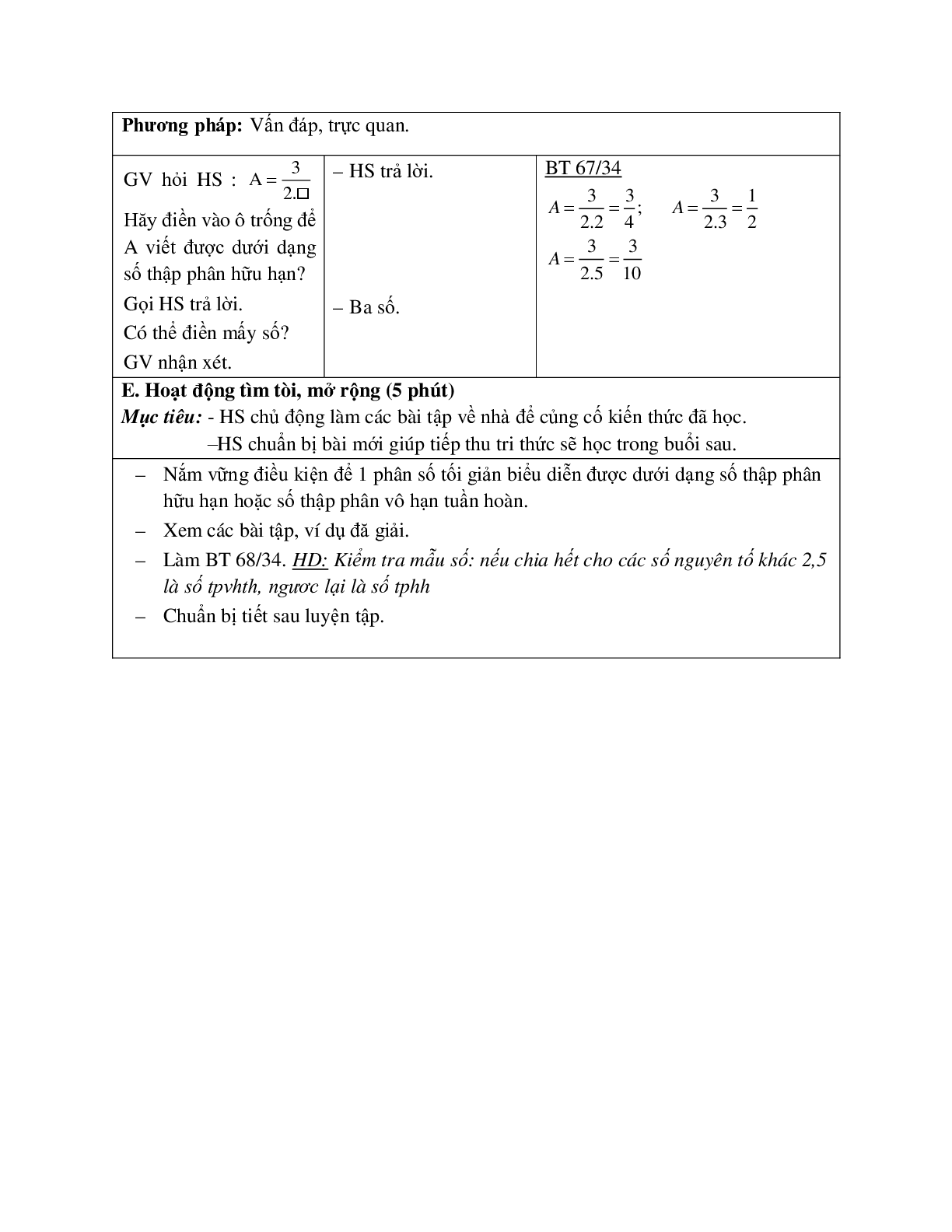 Giáo án Toán học 7 bài 9: Số thập phân hữu hạn. Số thập phân vô hạn tuần hoàn hay nhất (trang 4)