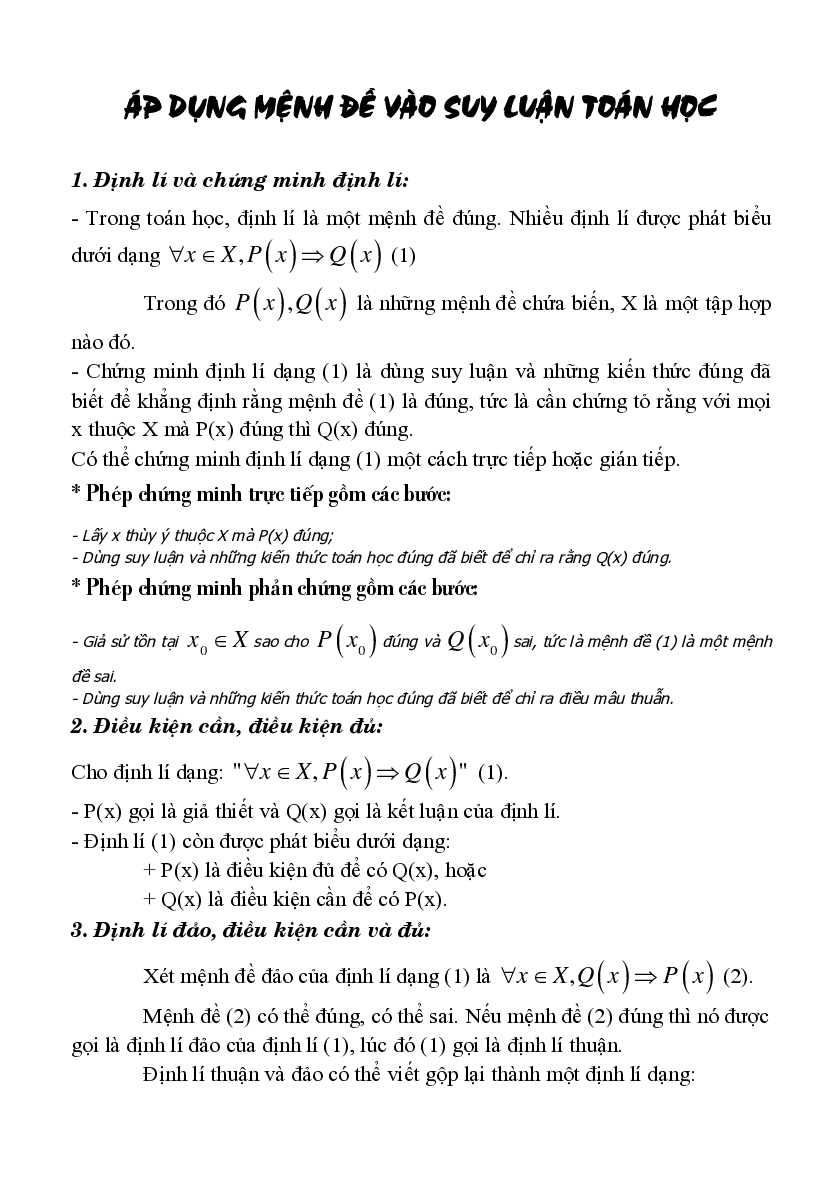 Tóm tắt kiến thức và phương pháp giải môn Toán lớp 10 (trang 3)