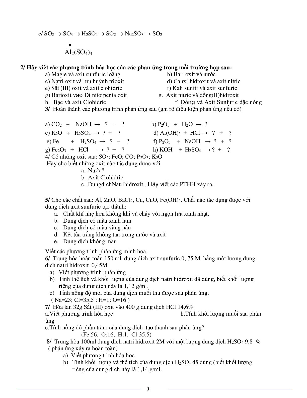 Bài tập về oxit-axit có đáp án, chọn lọc (trang 3)