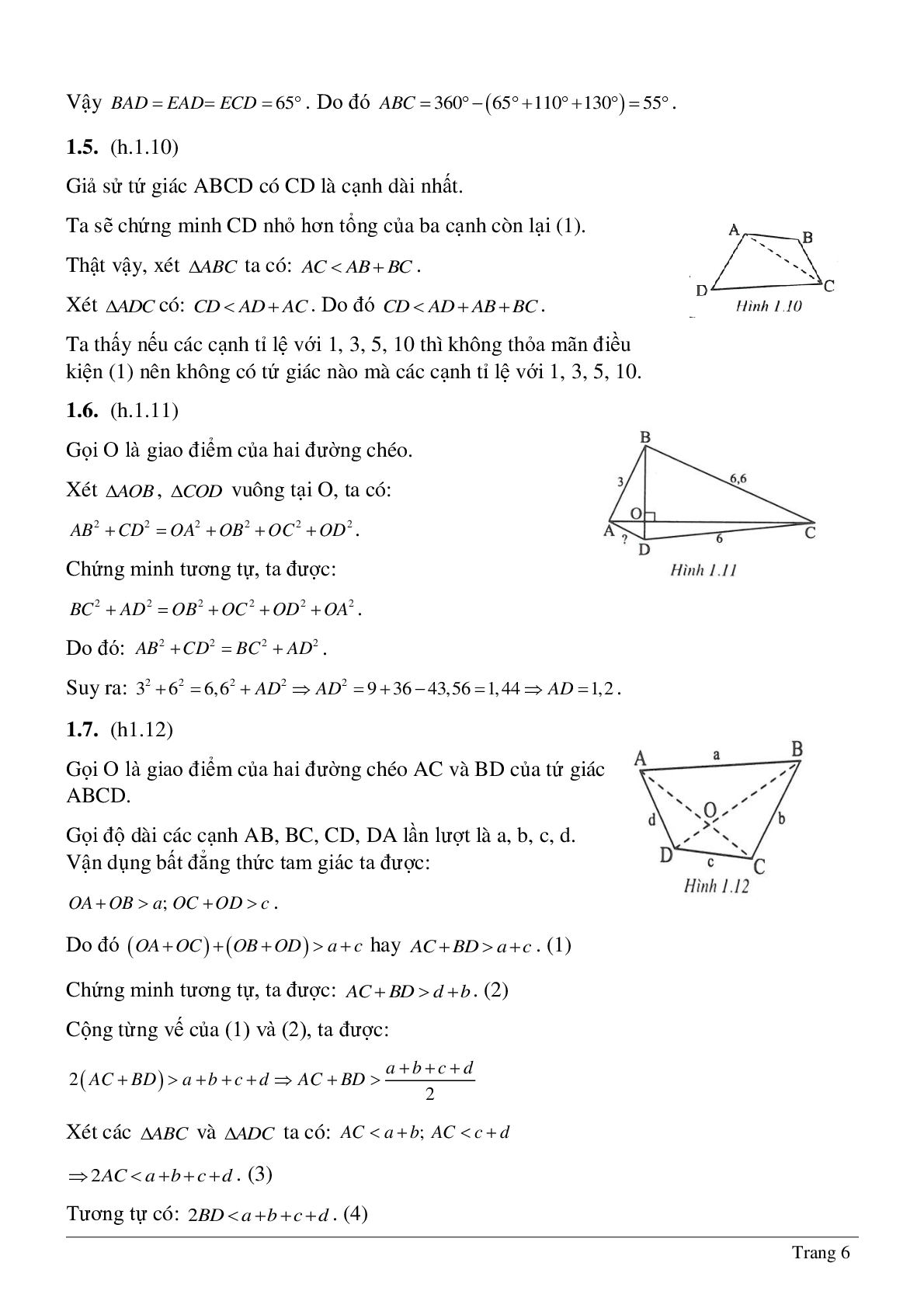 Tứ giác - Hình học toán 8 (trang 6)