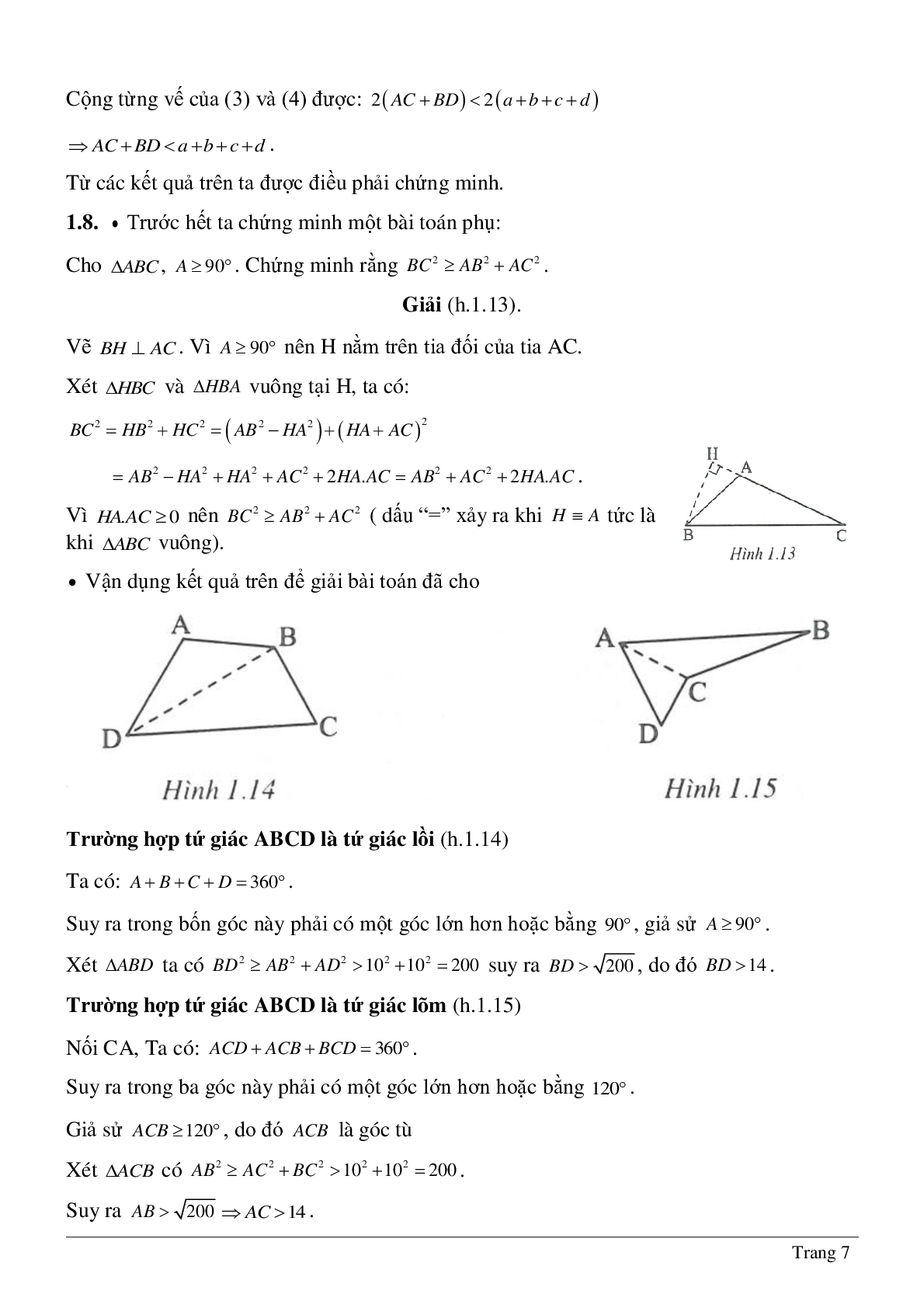 Tứ giác - Hình học toán 8 (trang 7)