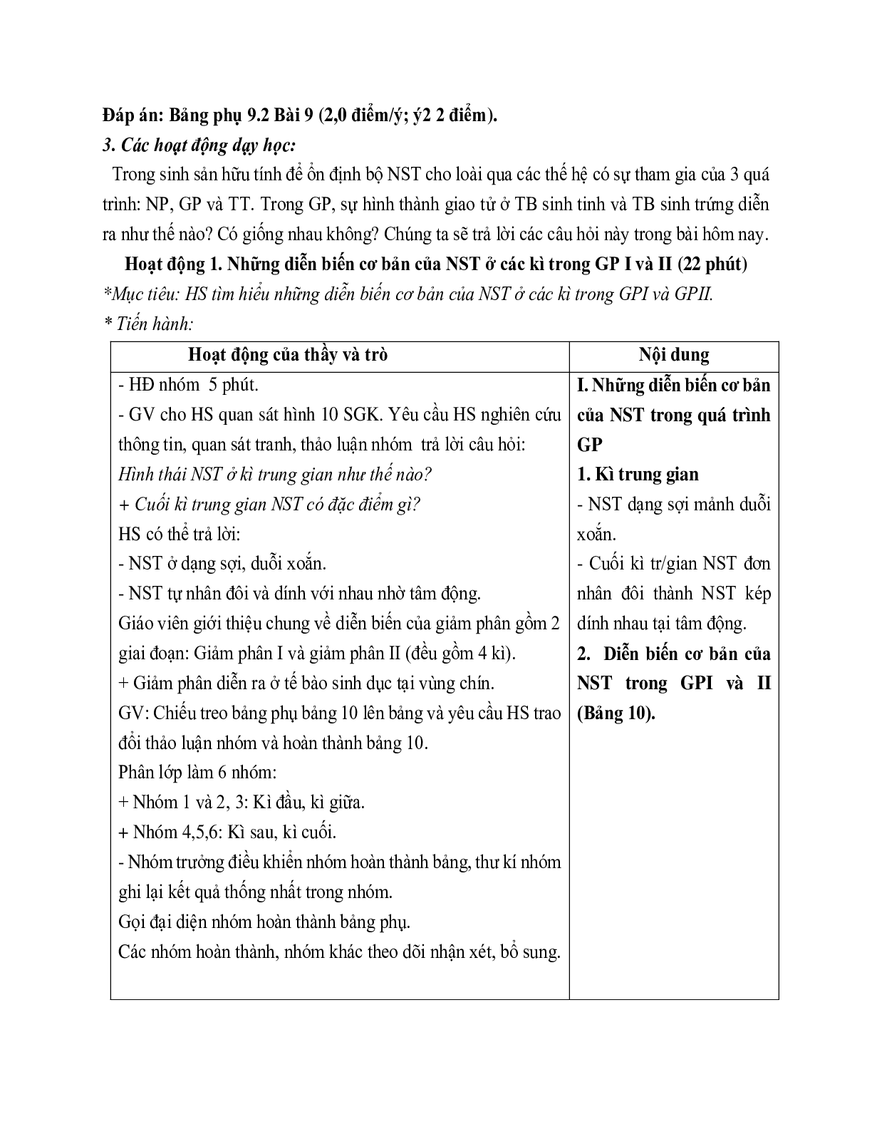 Giáo án Sinh học 9 Bài 10: Giảm phân mới nhất (trang 4)