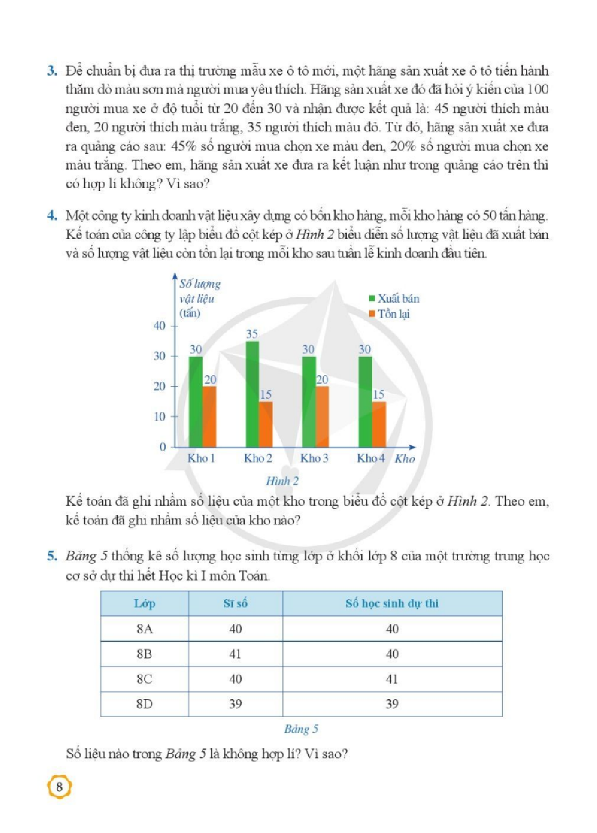 Toán lớp 8 Tập 2 Cánh diều pdf (trang 8)