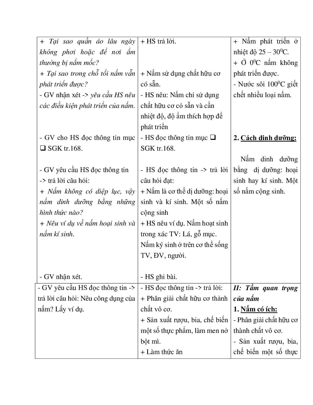 Giáo án Sinh học 6 Bài 51: Nấm mới nhất - CV5555 (trang 5)