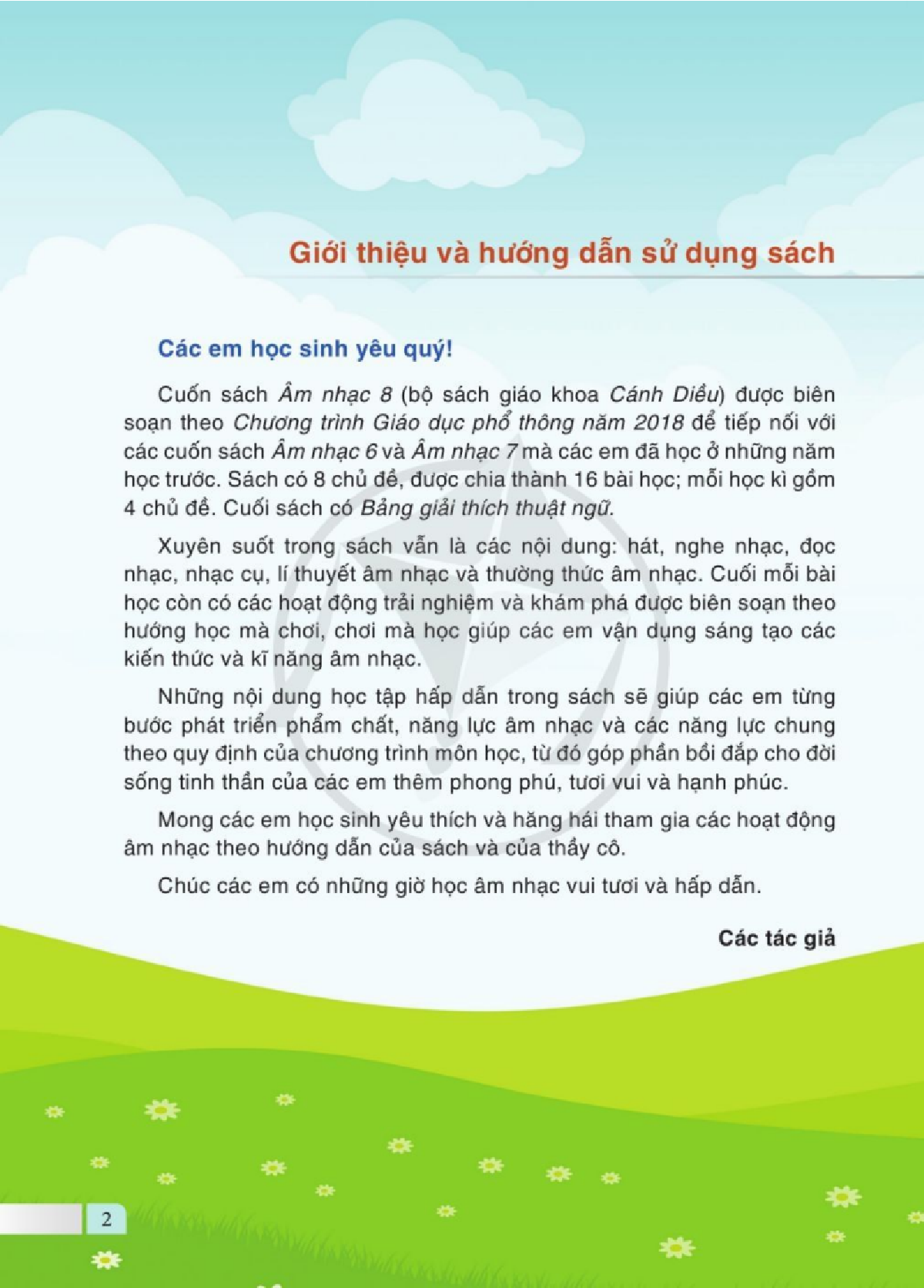 Âm nhạc lớp 8 Cánh diều pdf (trang 3)