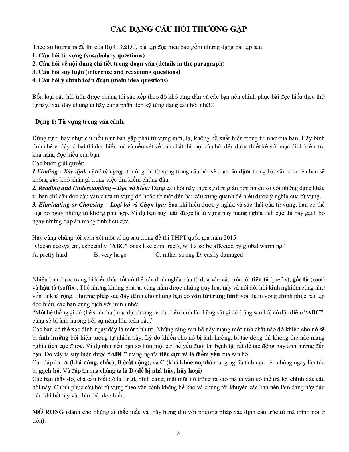Bộ 50 Bài tập Đọc hiểu Tiếng anh lớp 12 có đáp án (trang 1)