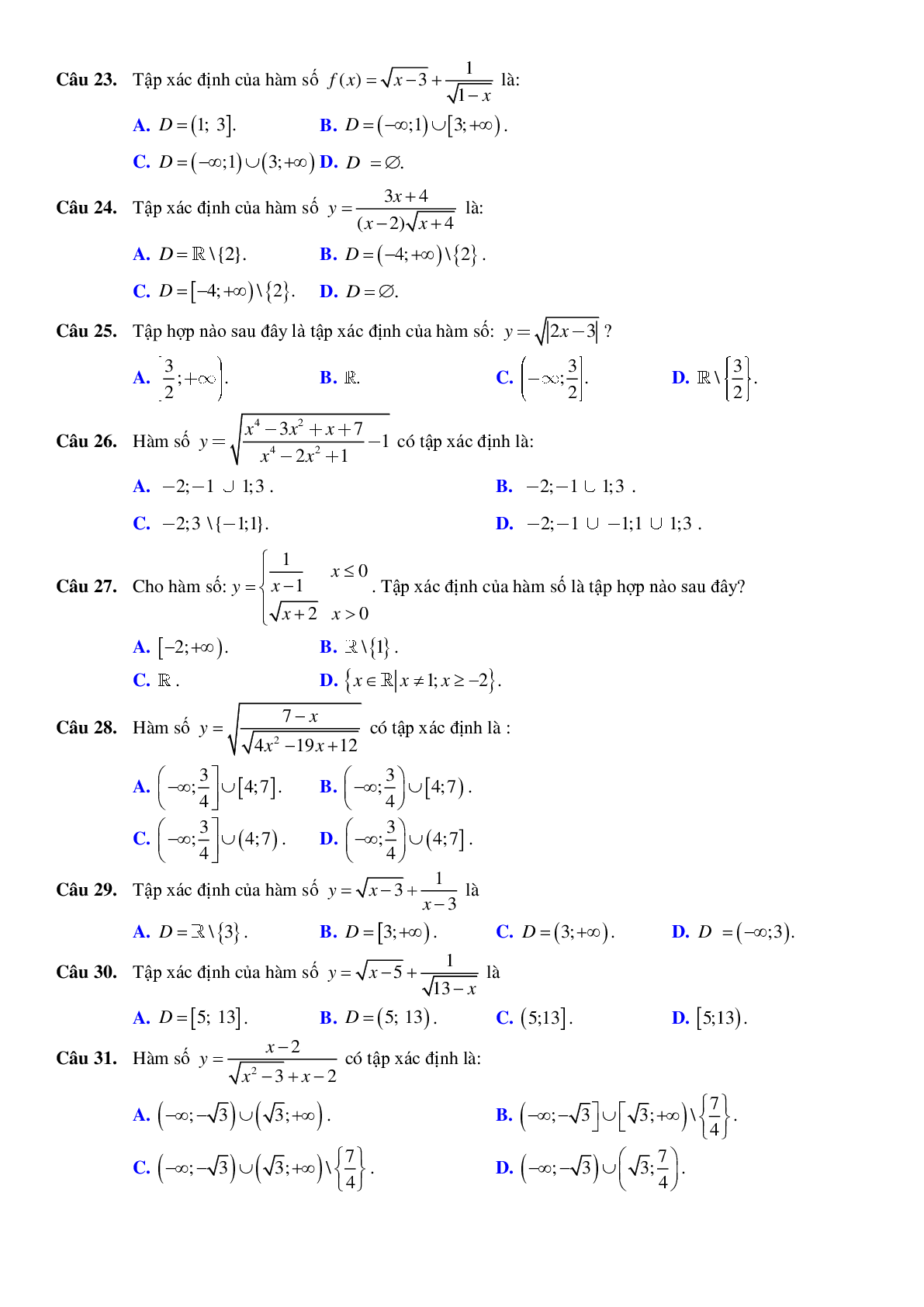 Tổng hợp các bài toán hay chuyên đề Hàm số bậc nhất và bậc hai (trang 3)