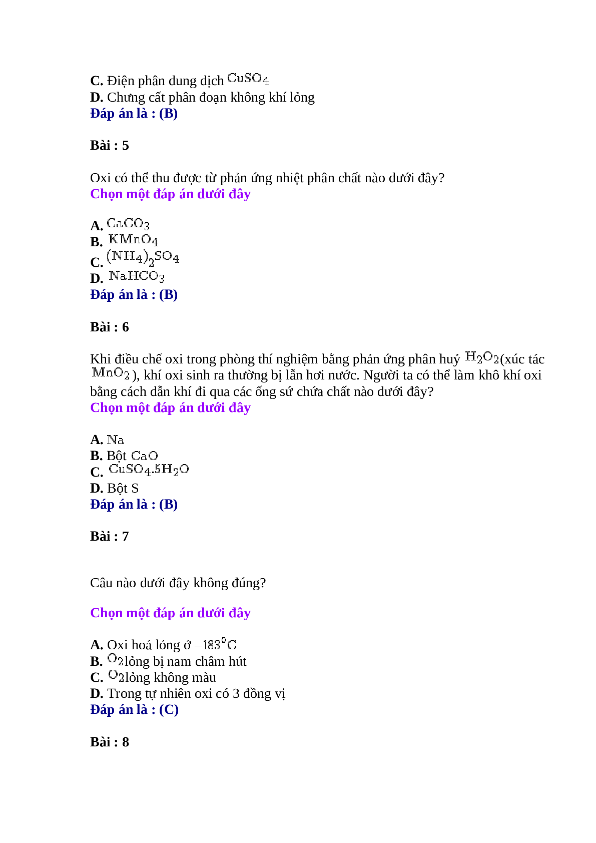 20 câu trắc nghiệm về Oxi và lưu huỳnh có đáp án (trang 2)