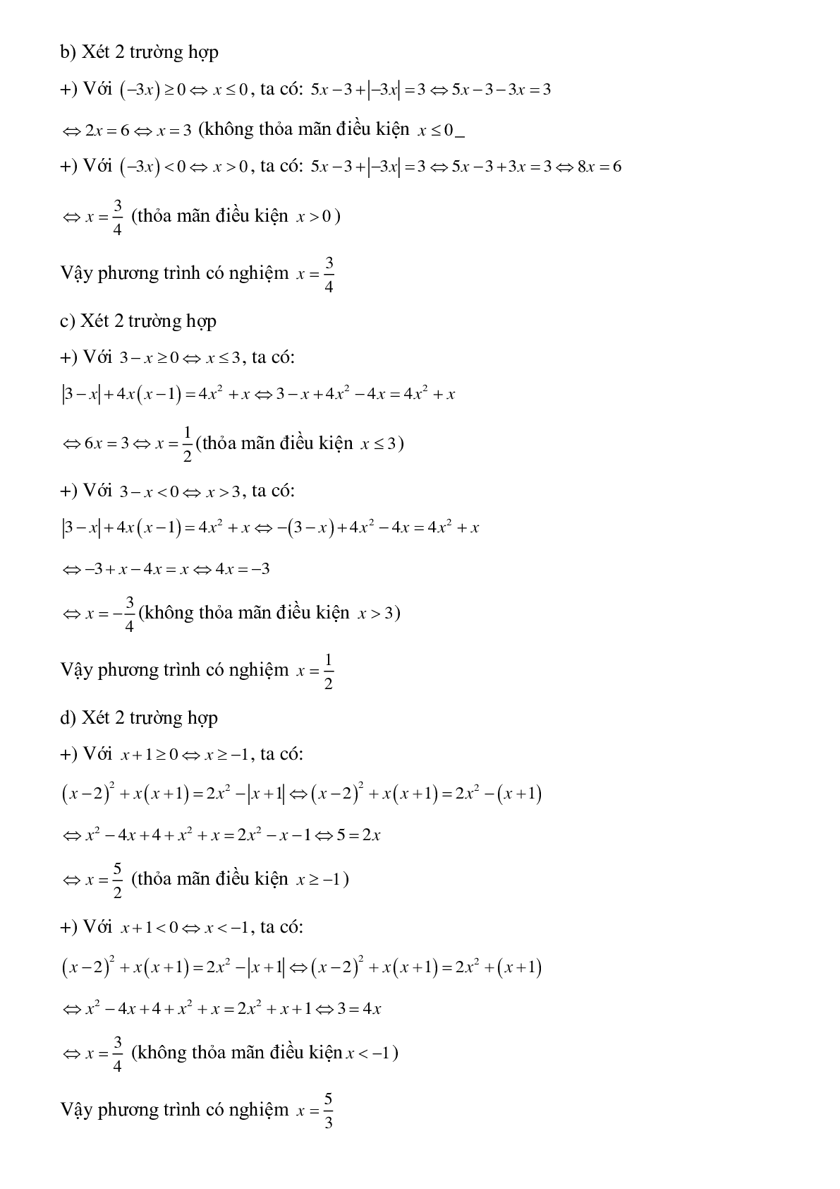 50 Bài tập Phương trình chứa dấu giá trị tuyệt đối (có đáp án)- Toán 8 (trang 4)
