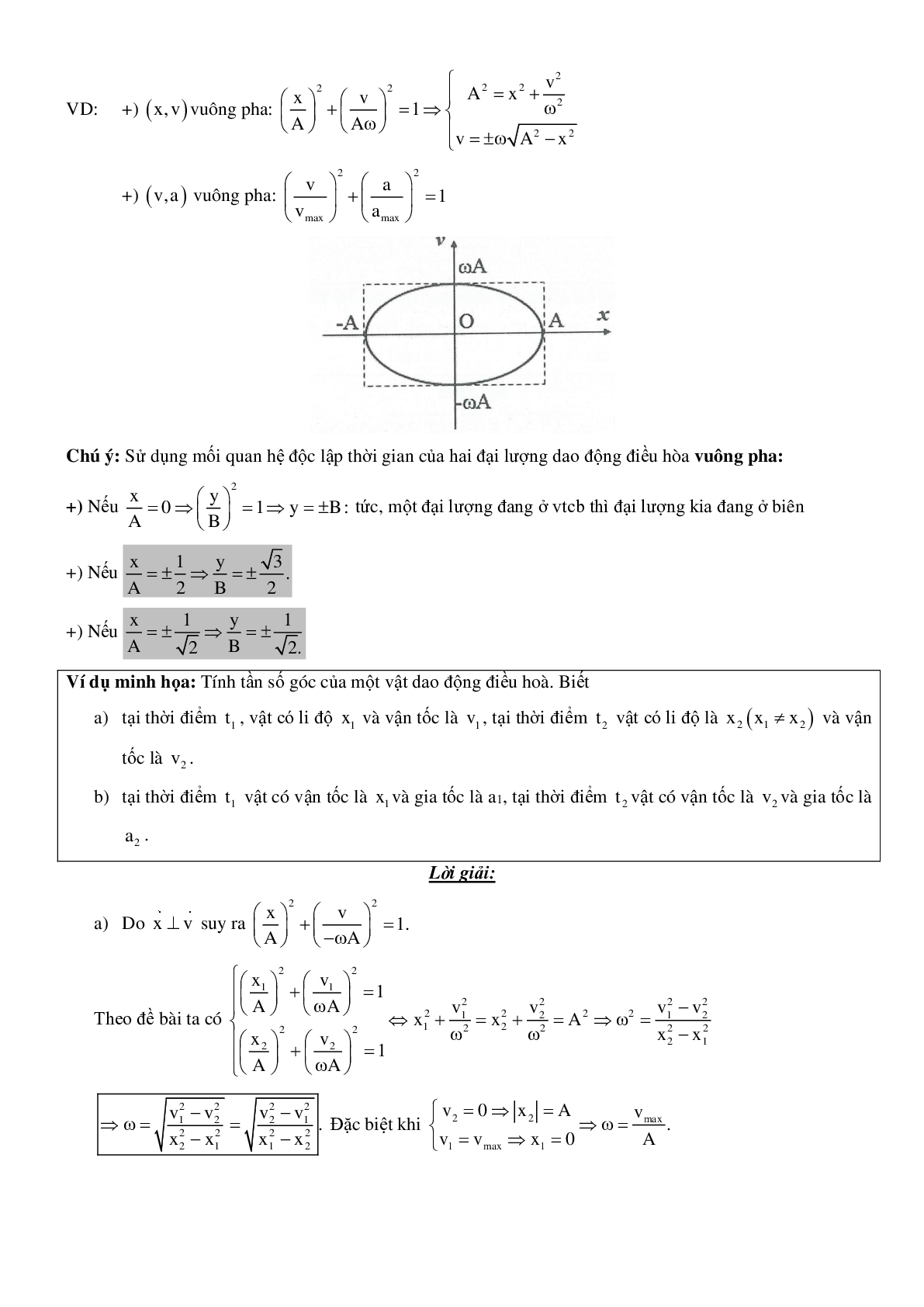 Chuyên đề Hệ thức độc lập với thời gian môn Vật lý lớp 12 có đáp án (trang 2)
