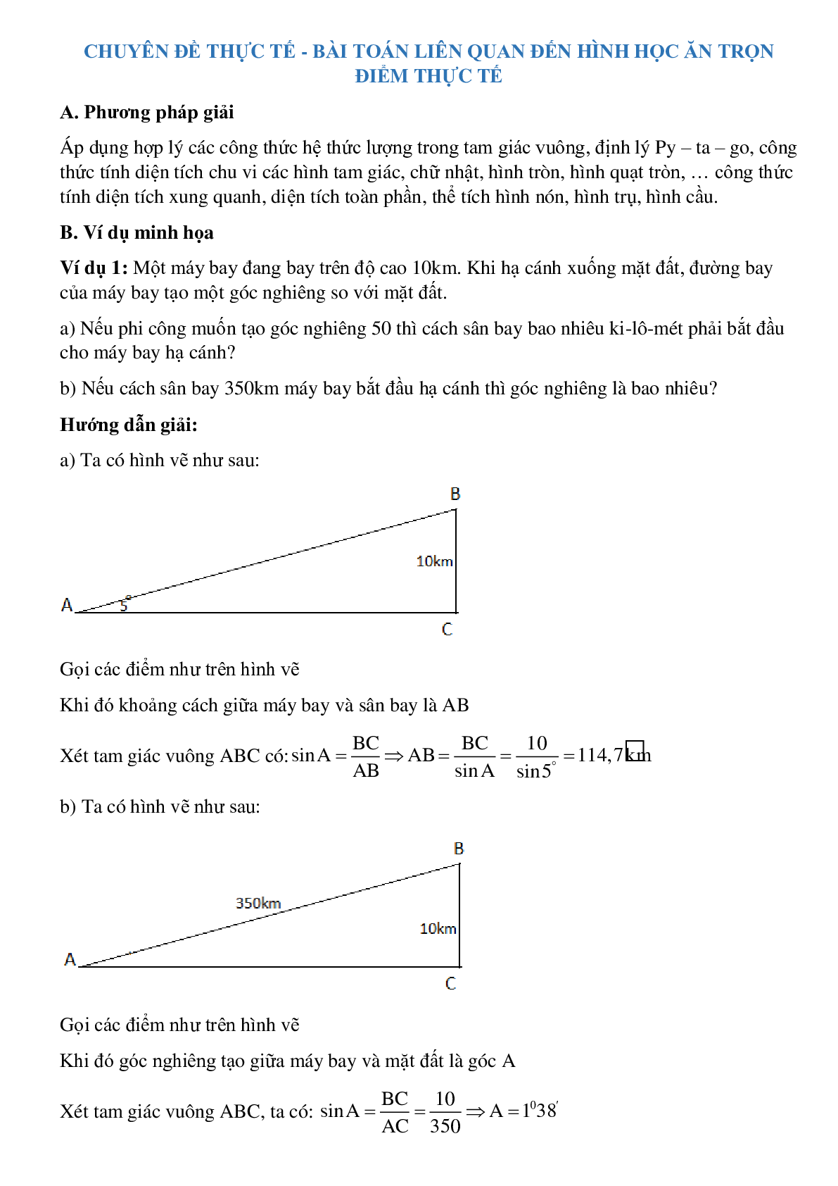 Bài toán thực tế sử dụng yếu tố hình học (trang 1)