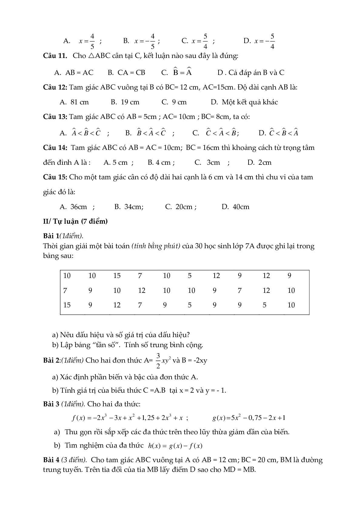 Tuyển tập đề thi học kì 2 môn Toán lớp 7 (trang 7)