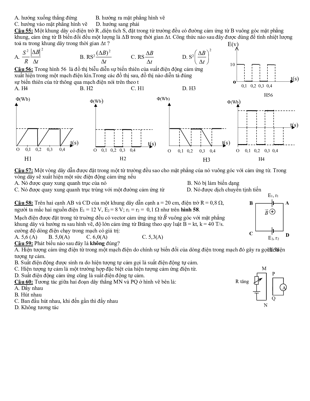 Bộ 60 câu Trắc nghiệm Cảm ứng điện từ Vật lý 11 có đáp án 2023 (trang 6)