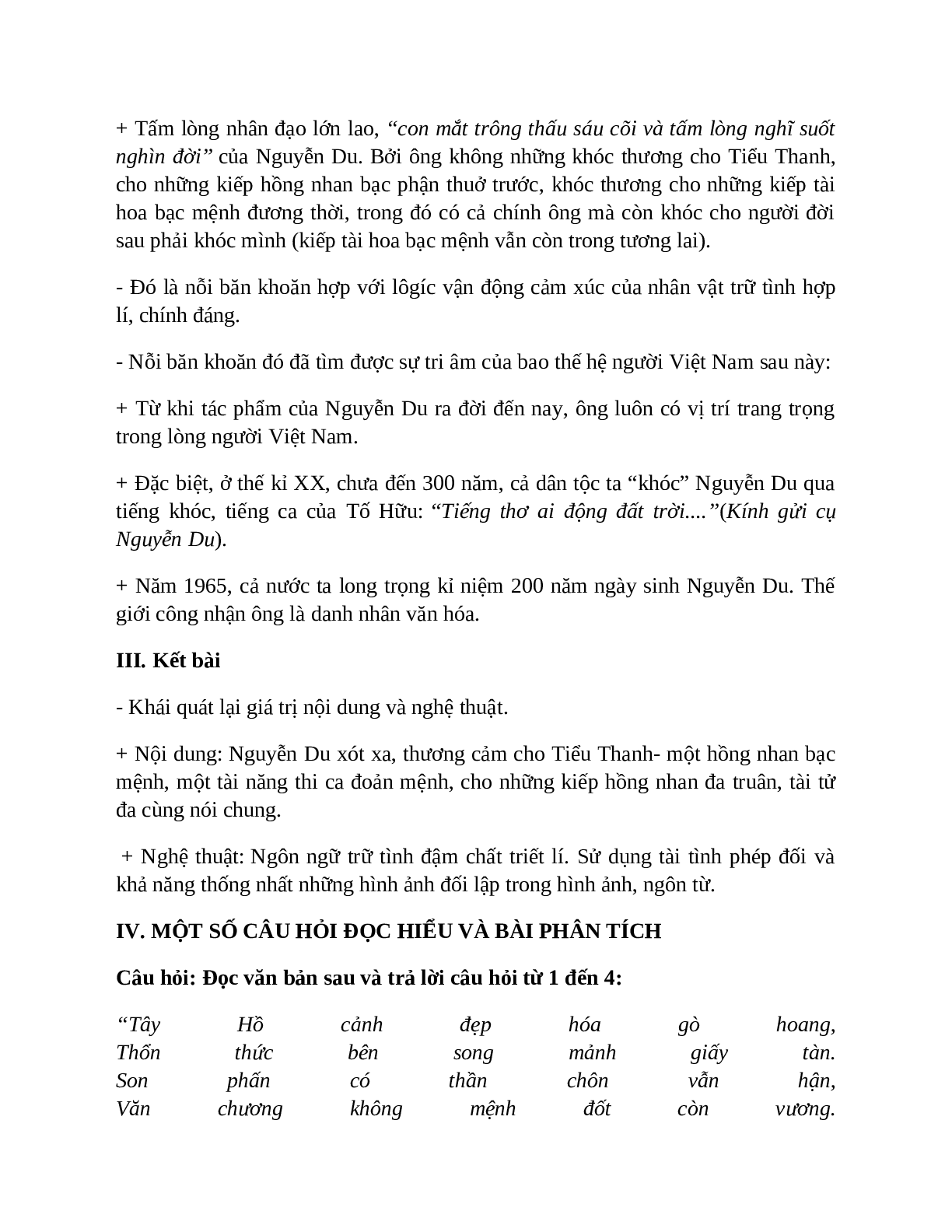 Sơ đồ tư duy bài Đọc Tiểu Thanh kí dễ nhớ, ngắn nhất - Ngữ văn lớp 10 (trang 6)