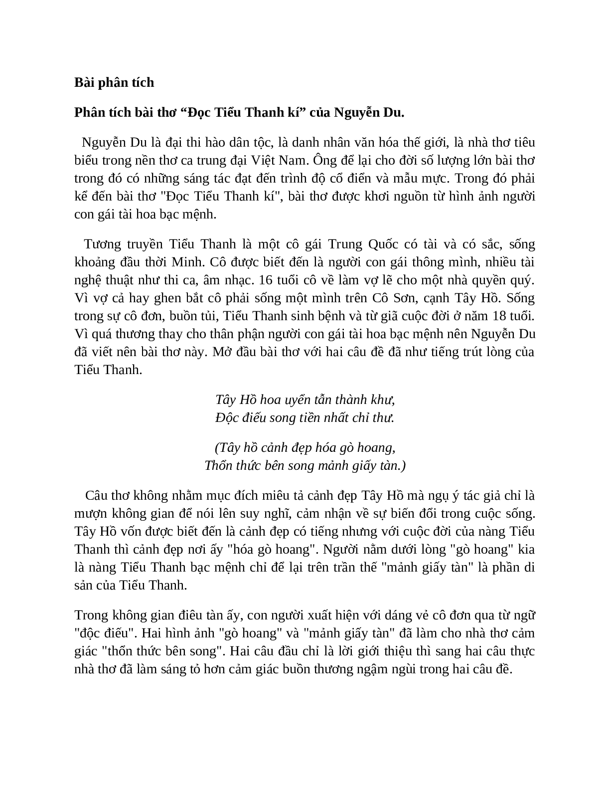Sơ đồ tư duy bài Đọc Tiểu Thanh kí dễ nhớ, ngắn nhất - Ngữ văn lớp 10 (trang 8)