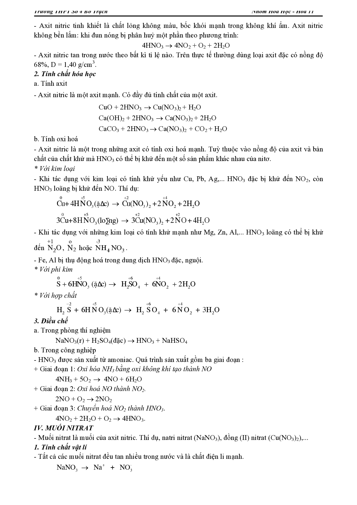 Lý thuyết, bài tập về Chương trình Hóa học lớp 11 có đáp án (trang 8)
