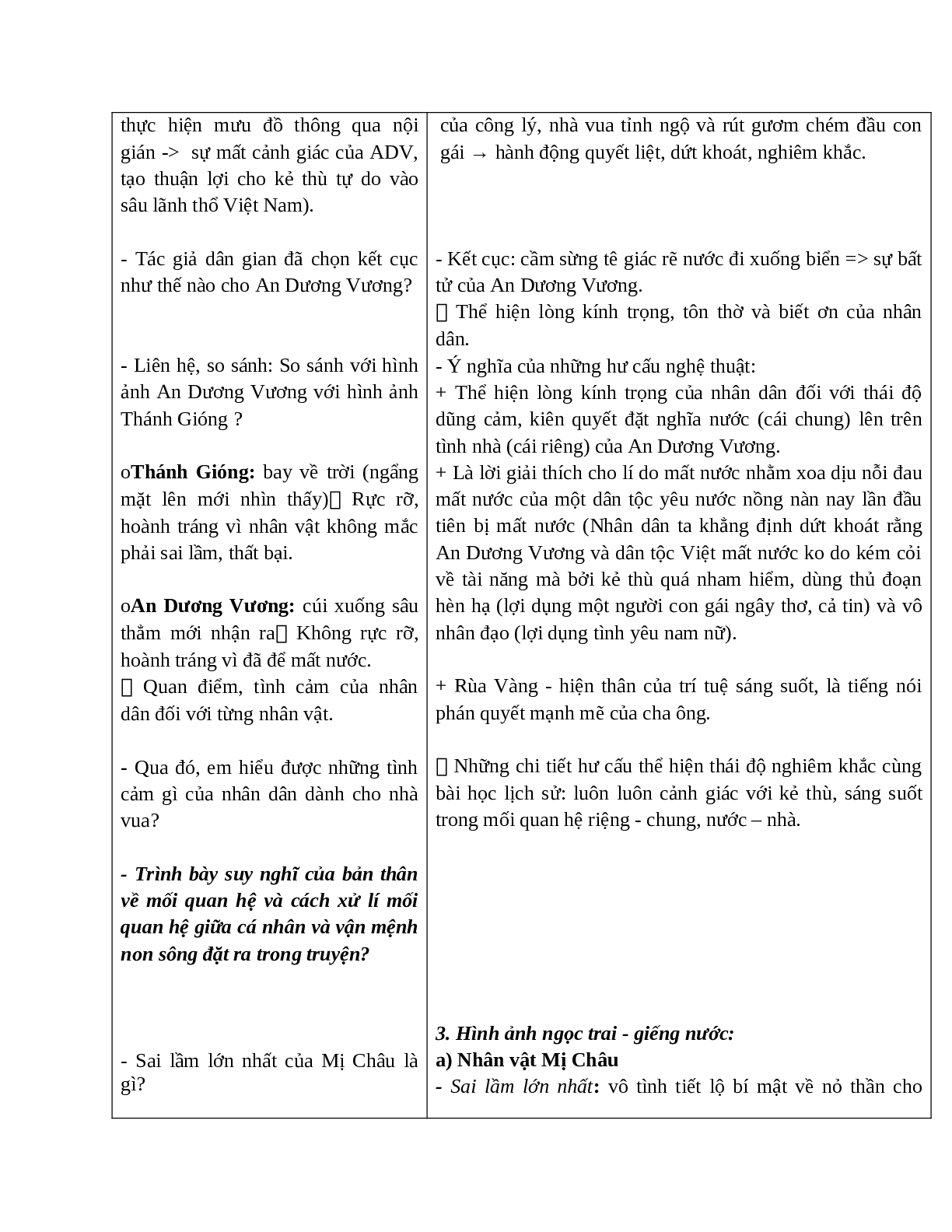 Giáo án Ngữ văn 10, tập 1, bài Truyện An Dương Vương và Mị Châu - Trọng Thủy (tiết 2)mới nhất (trang 3)