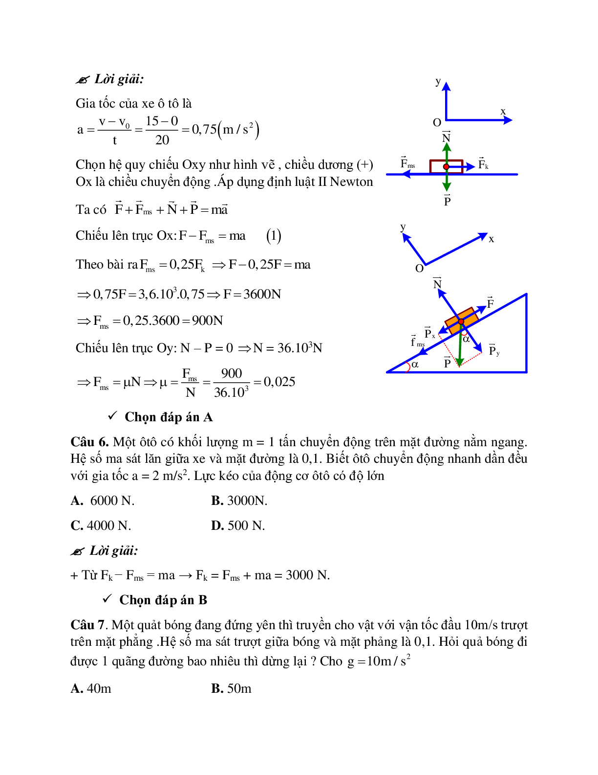 Bài tập về lực ma sát khi vật chuyển động theo phương ngang có đáp án (trang 10)