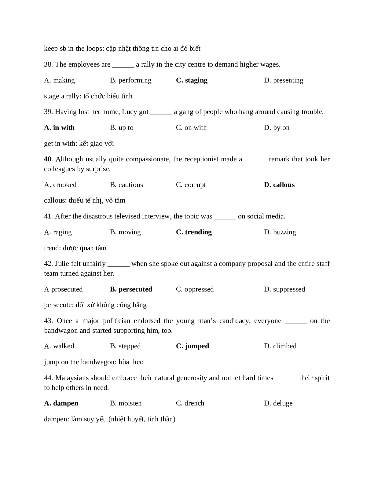 120 câu trắc nghiệm Tiếng Anh 12 dạng Multiple Choice có lời giải chi tiết 2023 (trang 6)