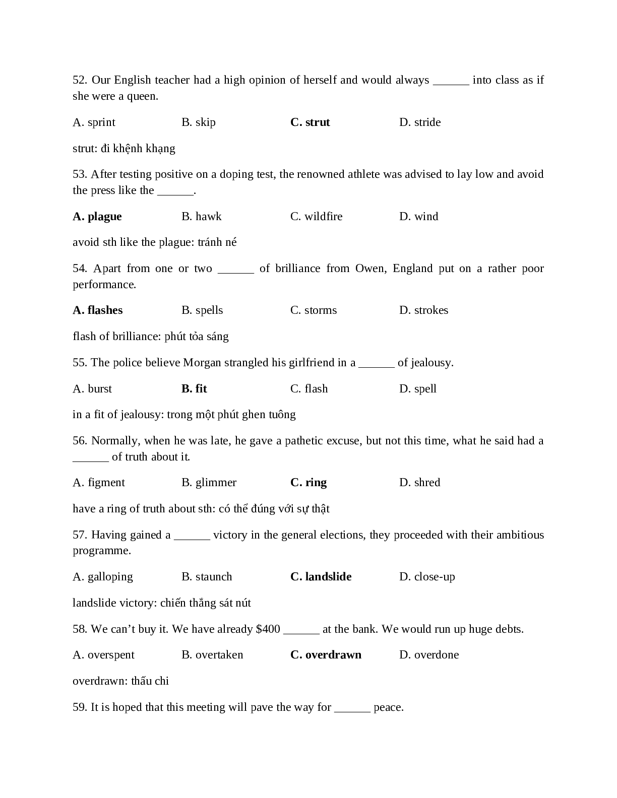 120 câu trắc nghiệm Tiếng Anh 12 dạng Multiple Choice có lời giải chi tiết 2023 (trang 8)