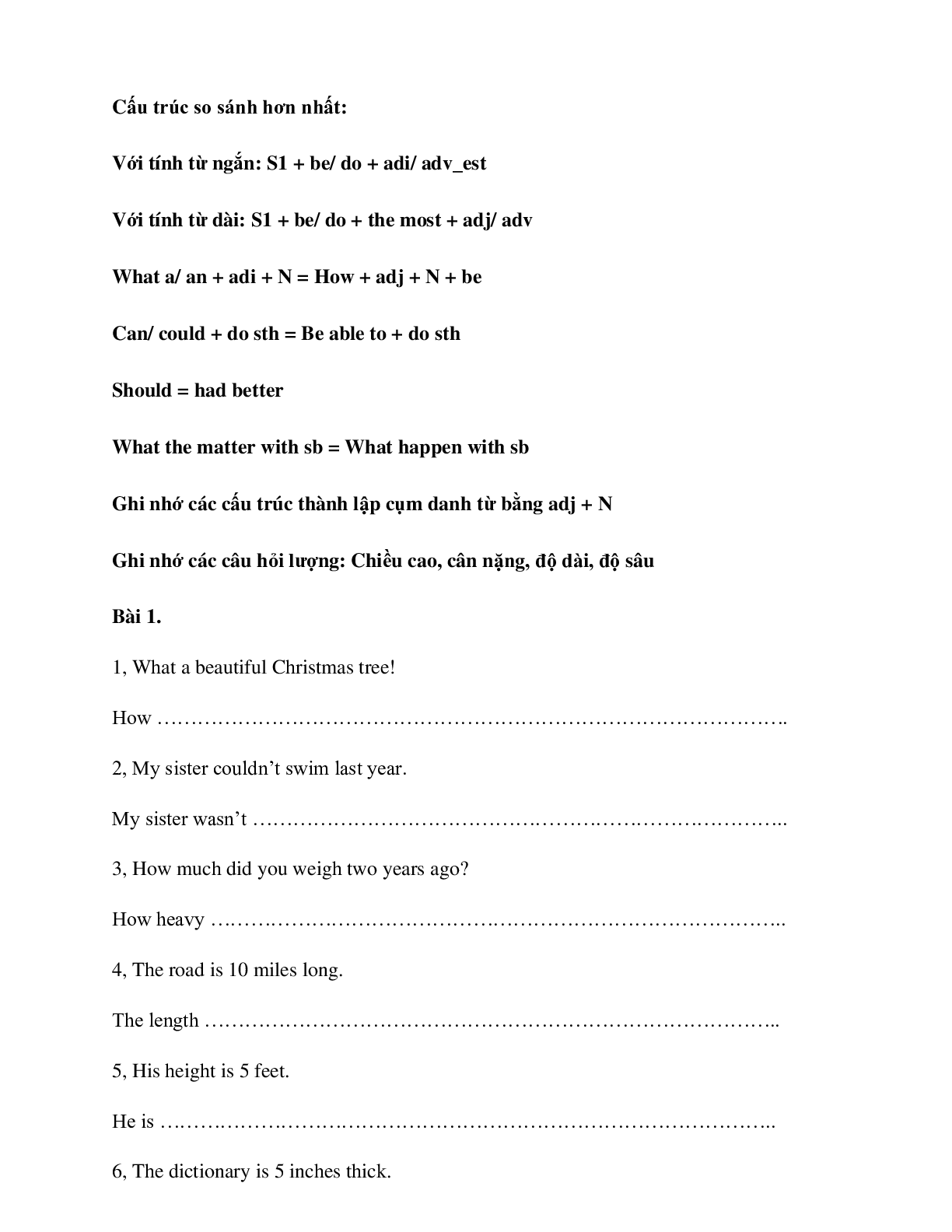 Chuyên đề Viết lại câu môn Tiếng Anh lớp 7 (trang 2)