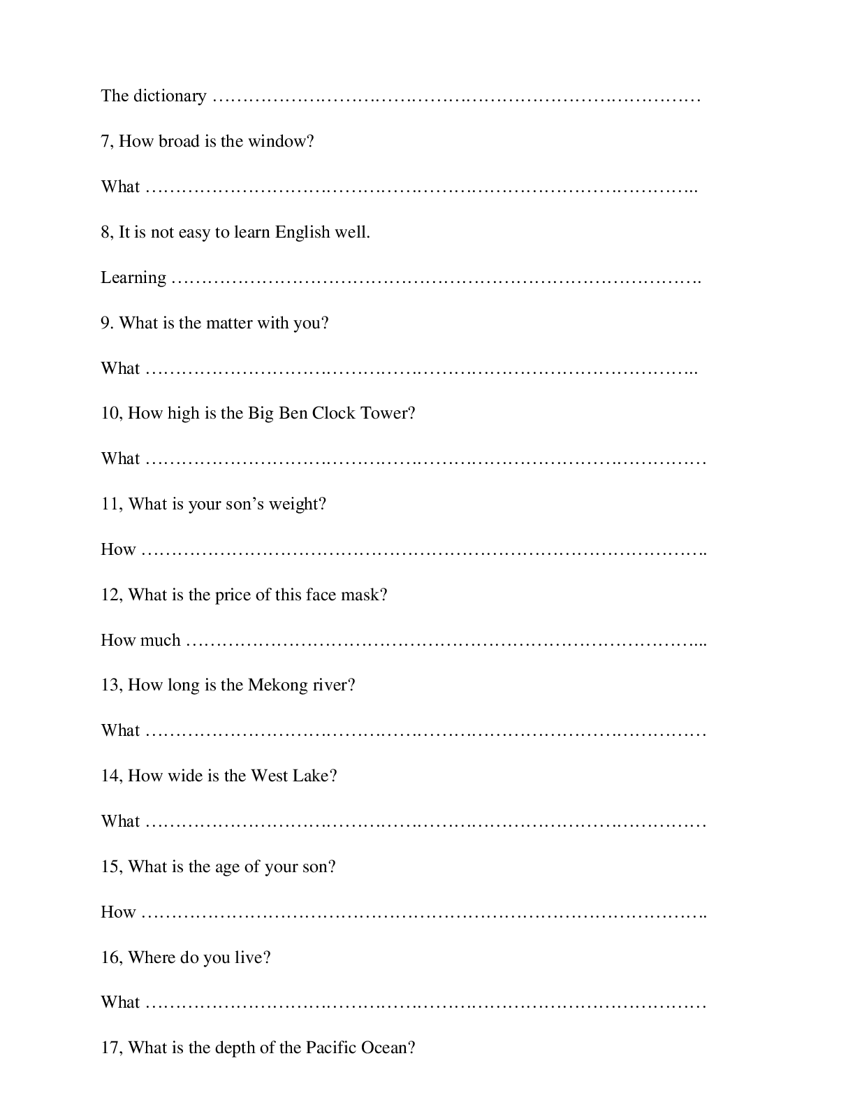 Chuyên đề Viết lại câu môn Tiếng Anh lớp 7 (trang 3)