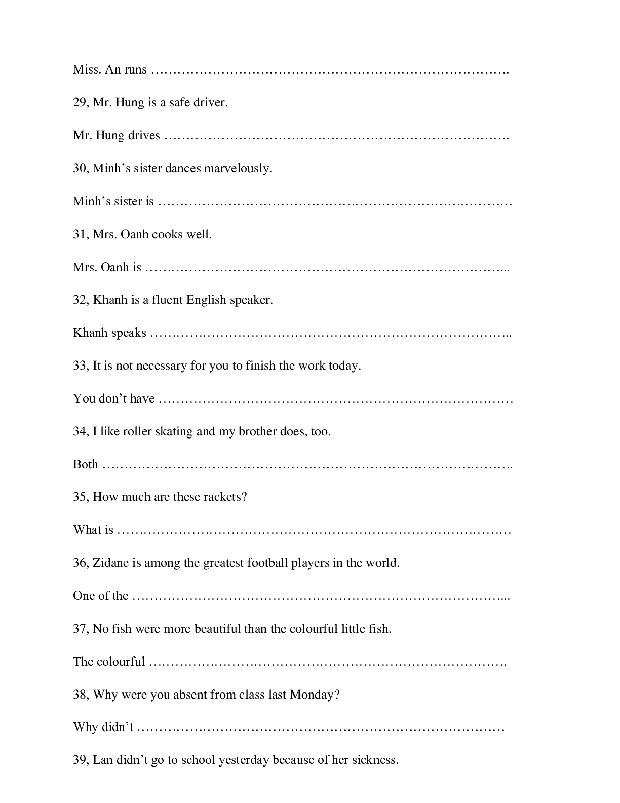 Chuyên đề Viết lại câu môn Tiếng Anh lớp 7 (trang 5)