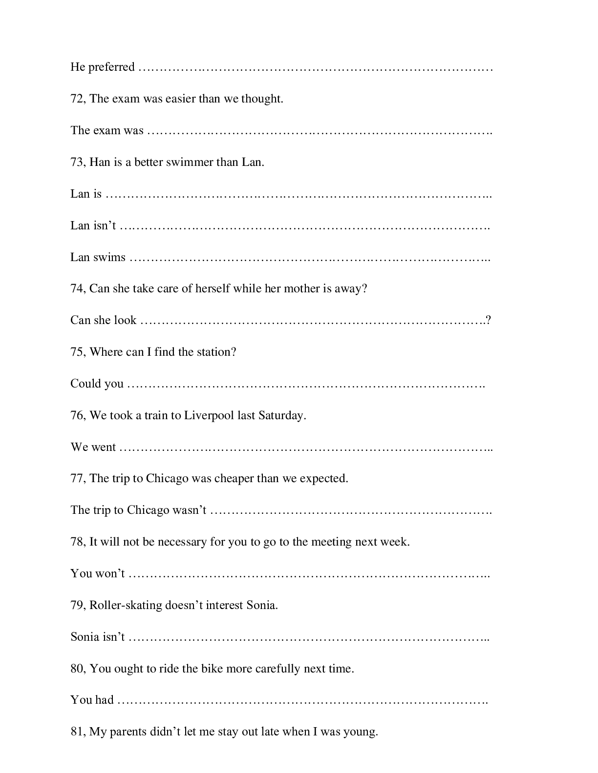 Chuyên đề Viết lại câu môn Tiếng Anh lớp 7 (trang 9)