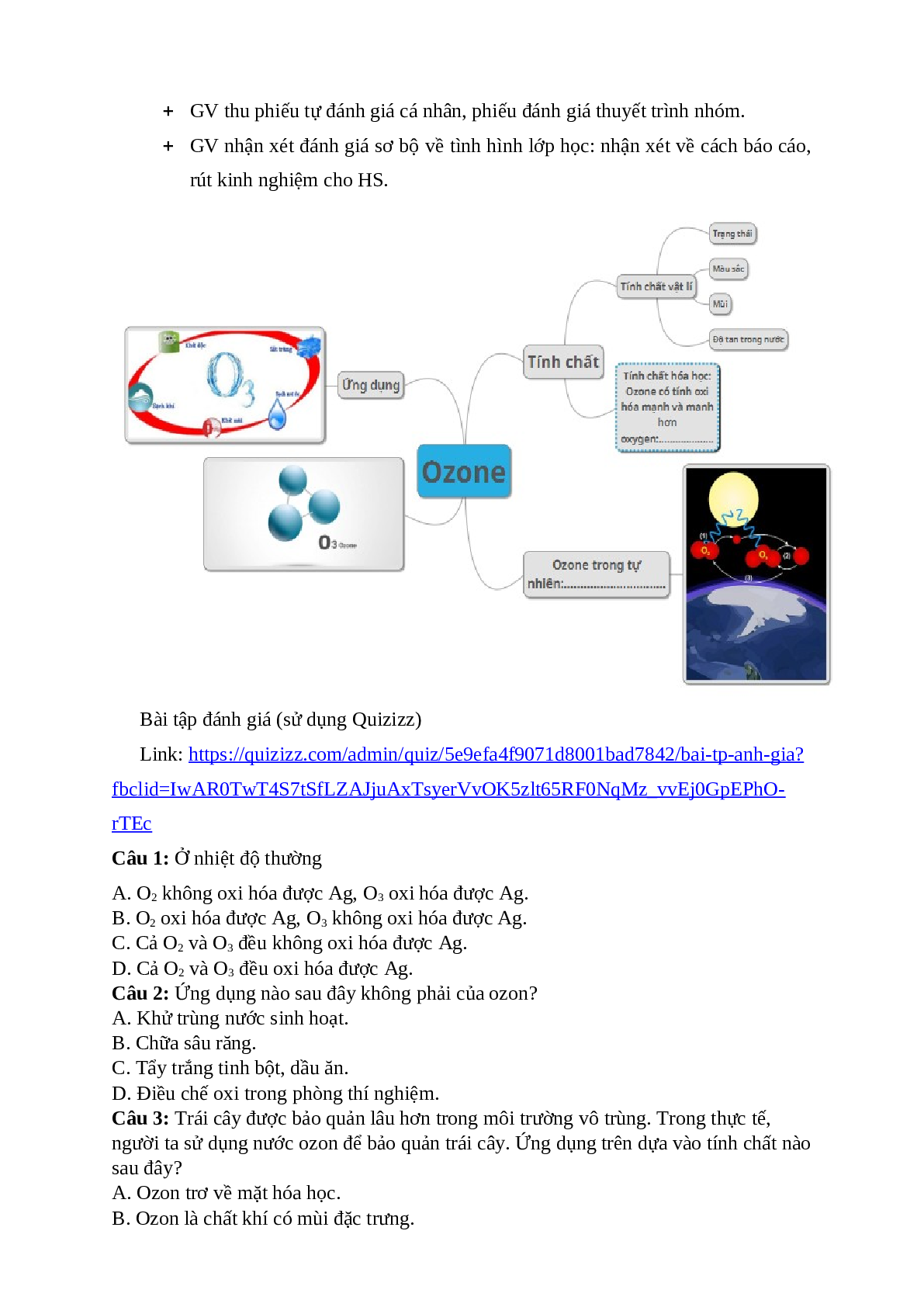 Giáo án Hóa 10 bài Ozone theo phương pháp Webquest mới nhất (trang 8)