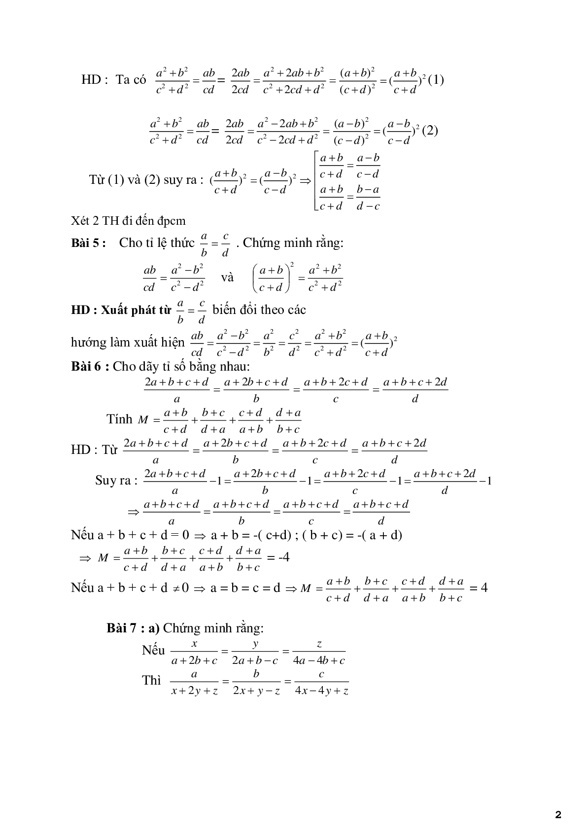 Chuyên đề 2 - Bài toán về tính chất của dãy tỉ số bằng nhau - có đáp án (trang 2)