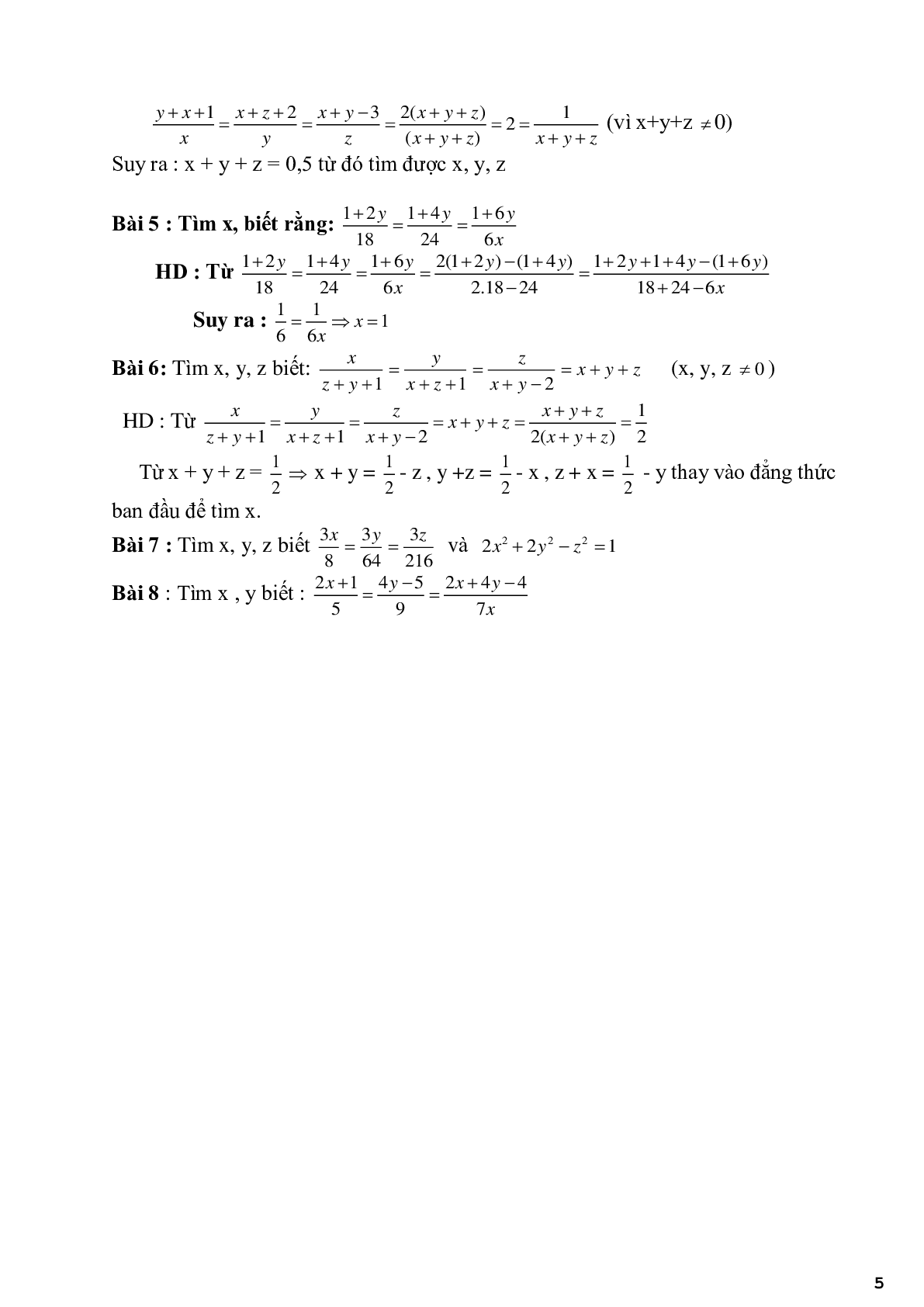 Chuyên đề 2 - Bài toán về tính chất của dãy tỉ số bằng nhau - có đáp án (trang 5)