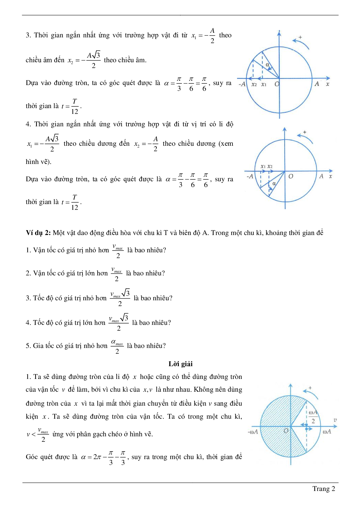 Các dạng bài toán chương Dao động cơ môn Vật lý lớp 12 (trang 2)
