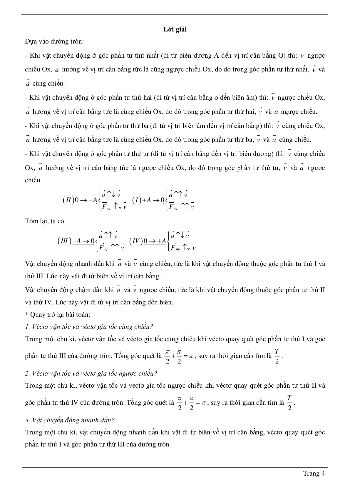 Các dạng bài toán chương Dao động cơ môn Vật lý lớp 12 (trang 4)