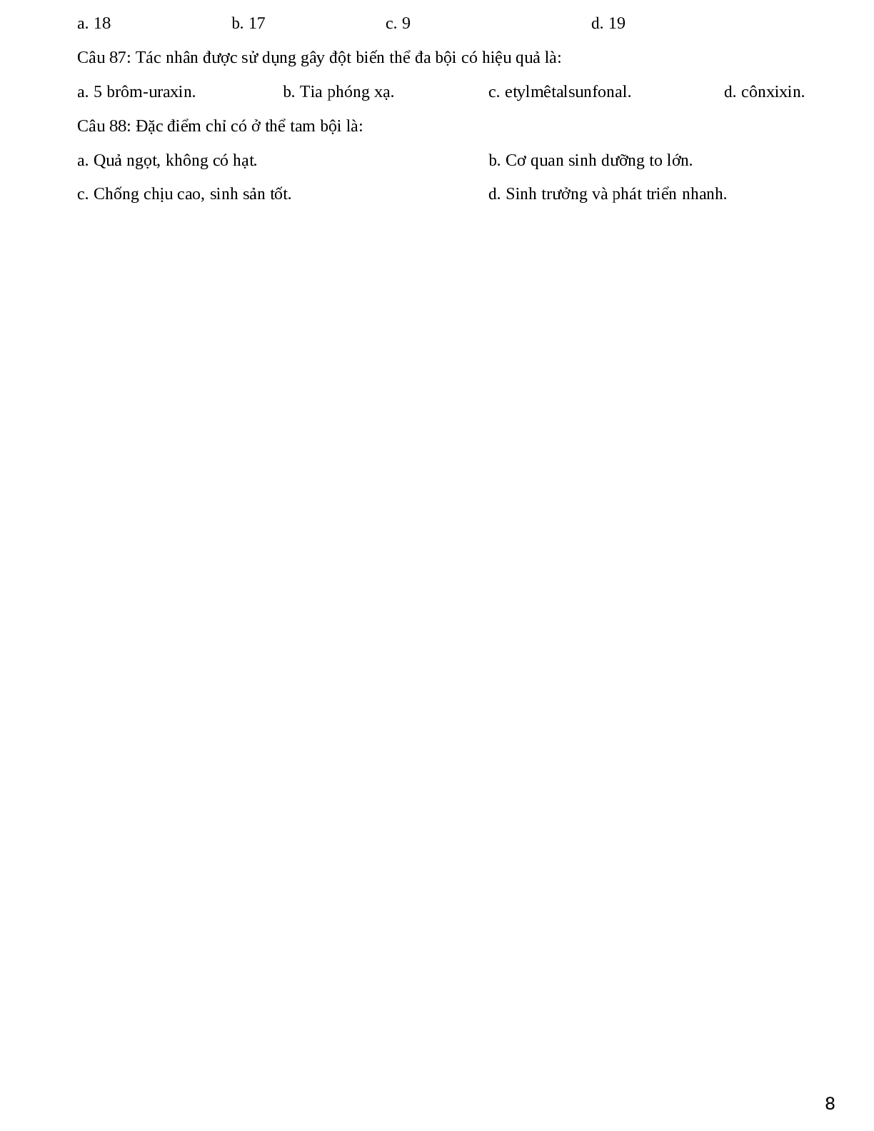 Đề cương ôn thi THPT QG phần 1 chương 1 - Sinh Học lớp 12 (trang 8)